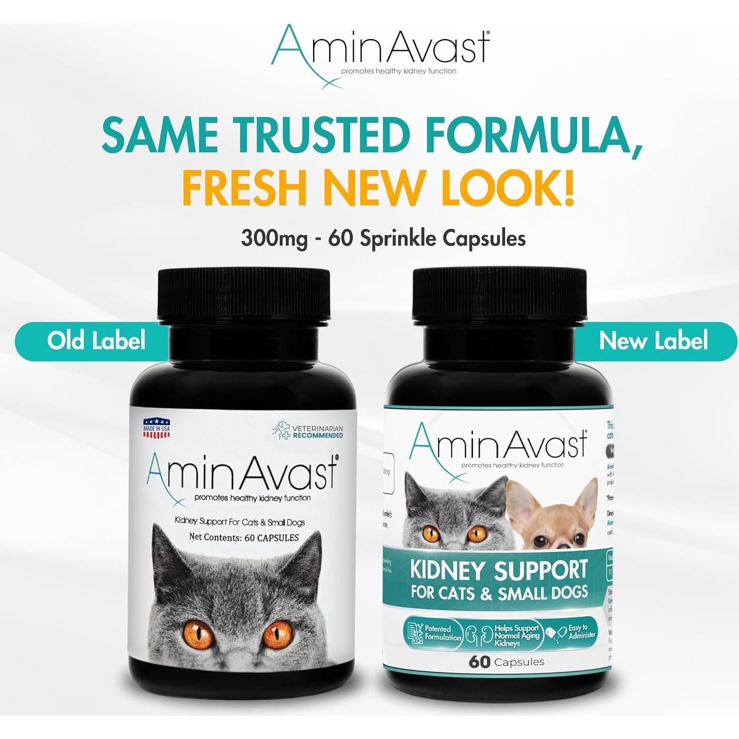AminAvast Suplemento para Riñones Perros y Gatos 300mg 60 Cápsulas