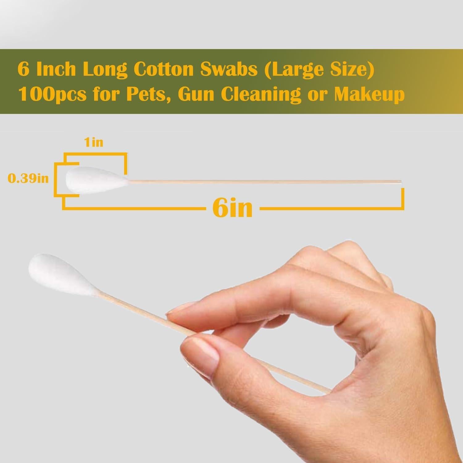 Hisopos de Algodón Grandes MRCMUCEZ 100PCS para Mascotas