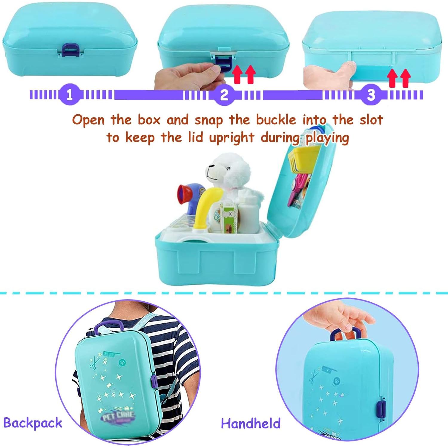 Juego de Cuidado de Mascotas TEUVO 16 Piezas Veterinario