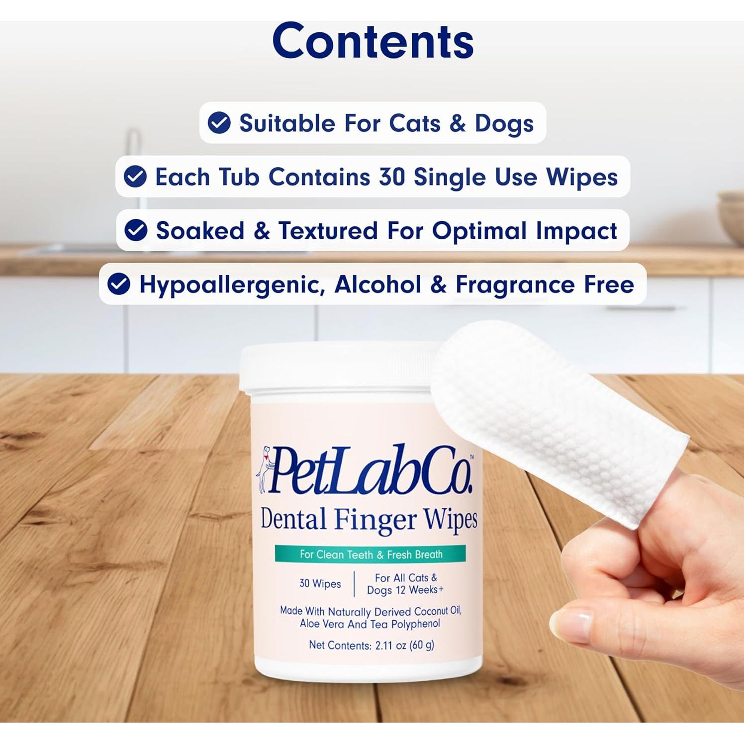 Toallitas Dentales para Dedos PetLab Co. - Higiene Oral Mascotas