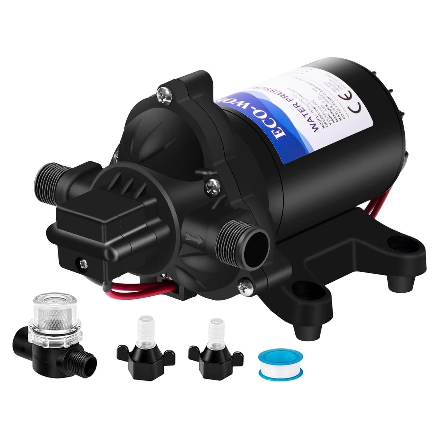 Bomba de Diafragma ECO-WORTHY 12V 4.0GPM 45PSI Silenciosa