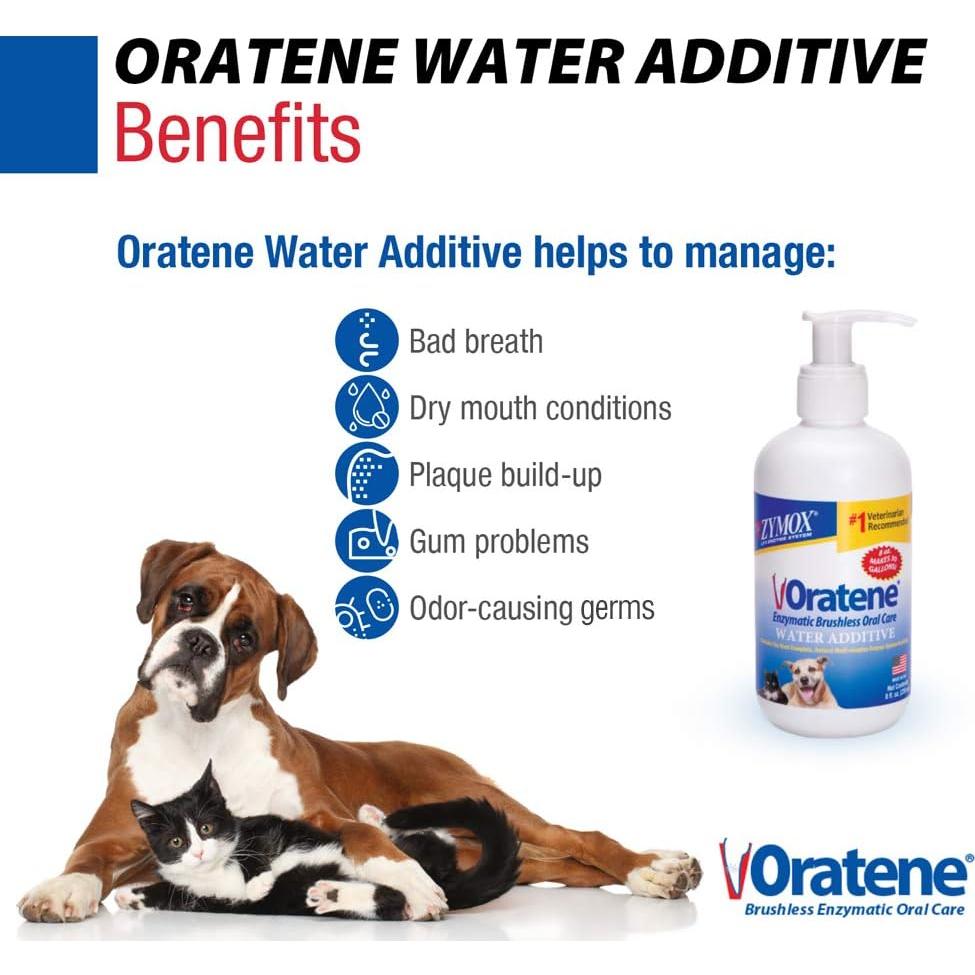 Aditivo de Agua ZYMOX Oratene para Perros y Gatos 226g