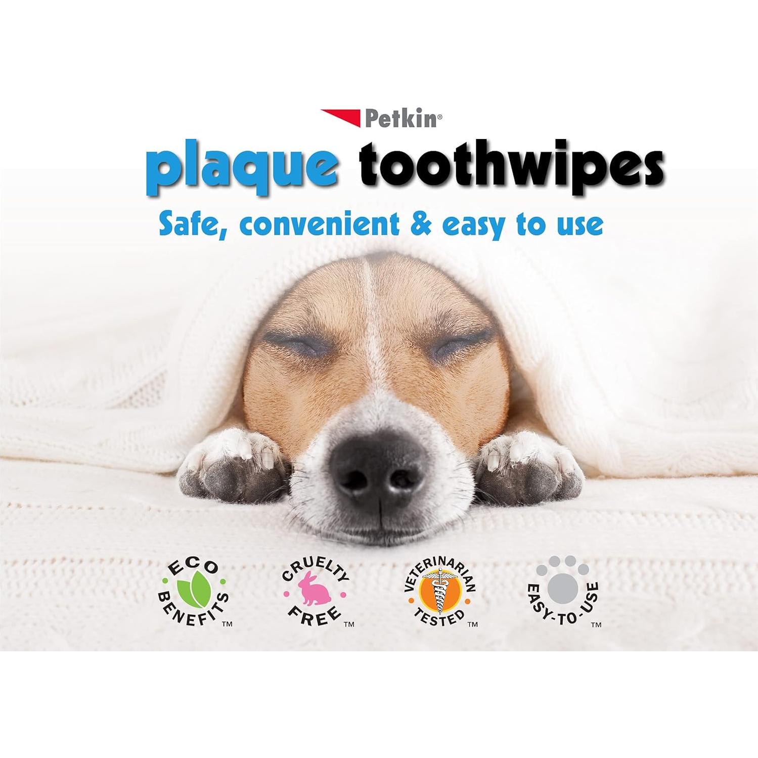 Toallitas Dentales Petkin para Gatos y Perros - 40 Unidades