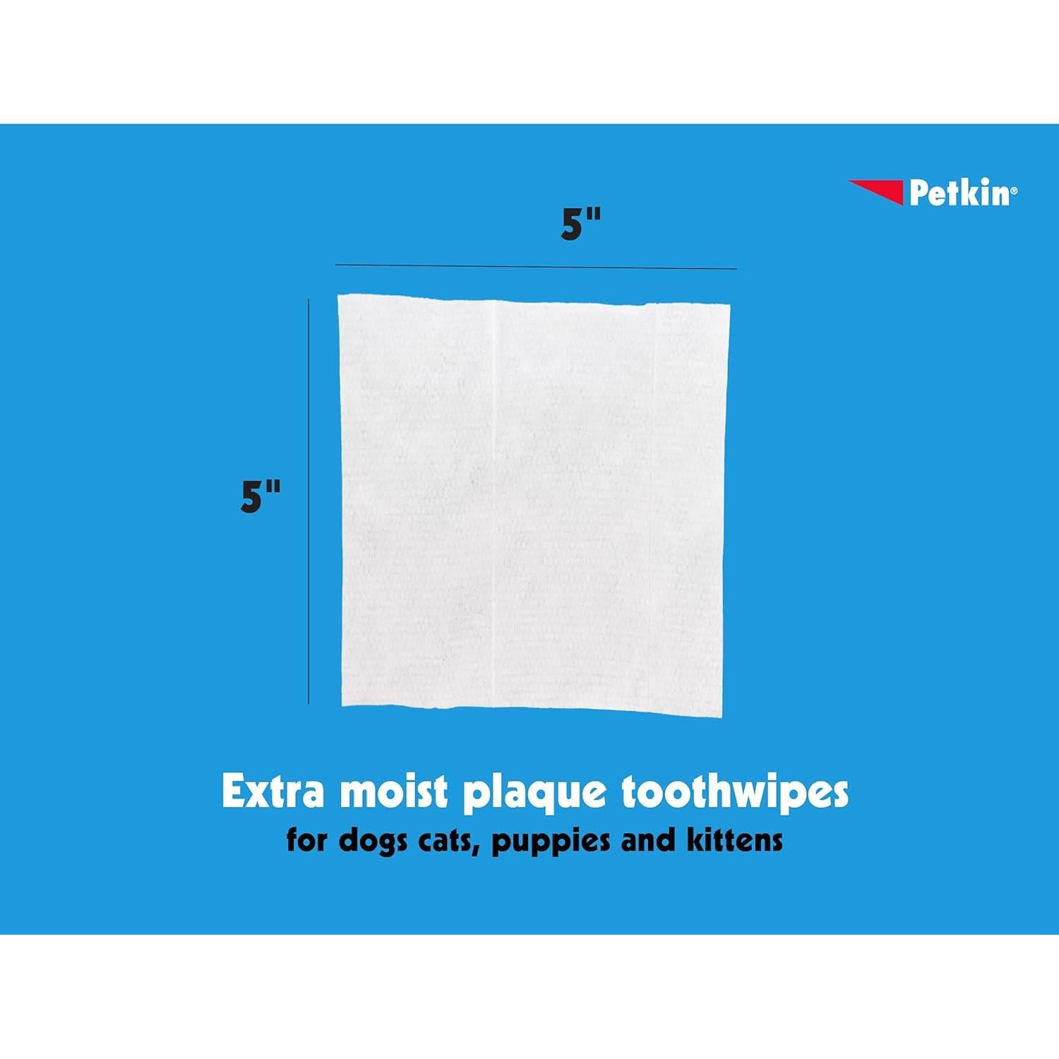 Toallitas Dentales Petkin para Gatos y Perros - 40 Unidades