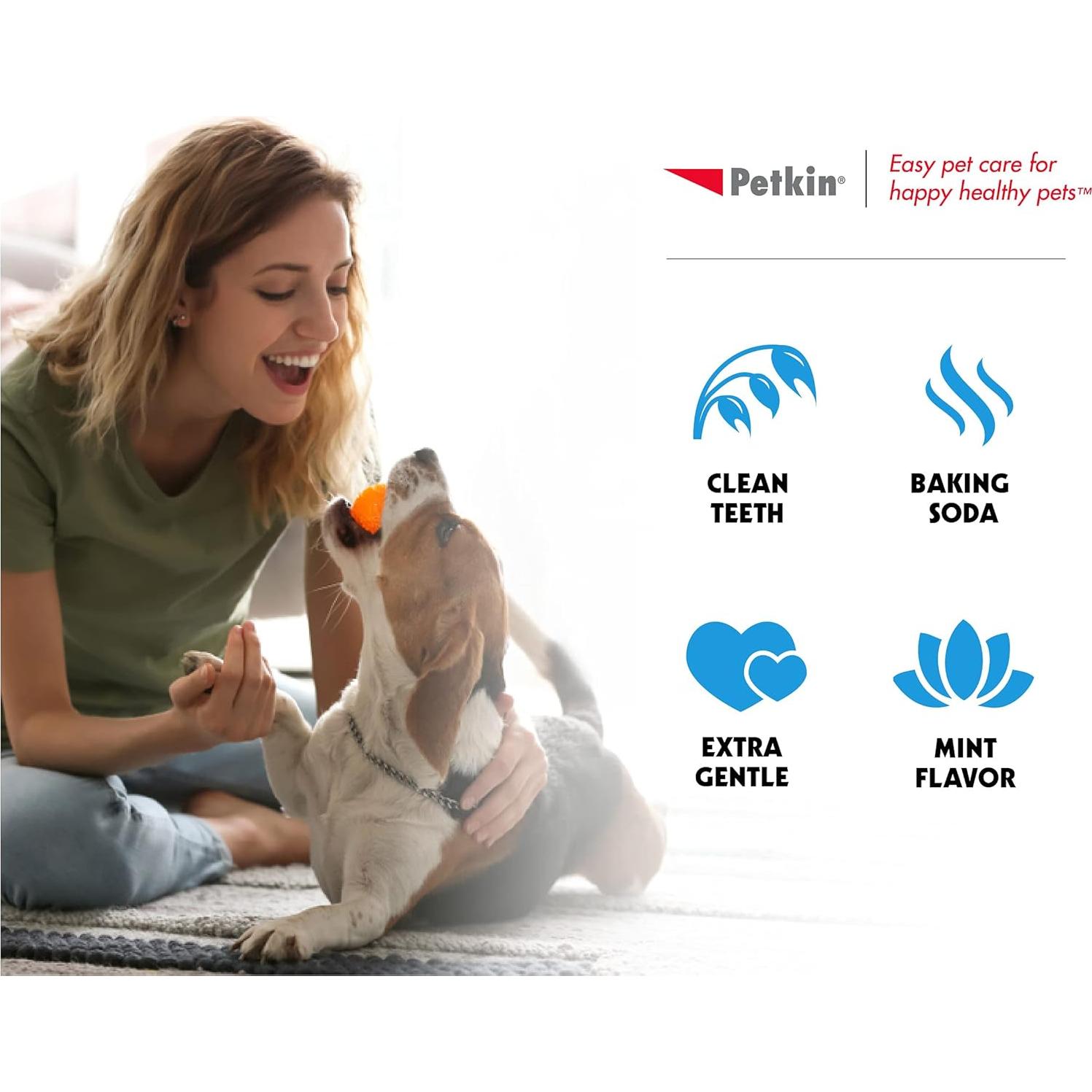 Toallitas Dentales Petkin para Gatos y Perros - 40 Unidades