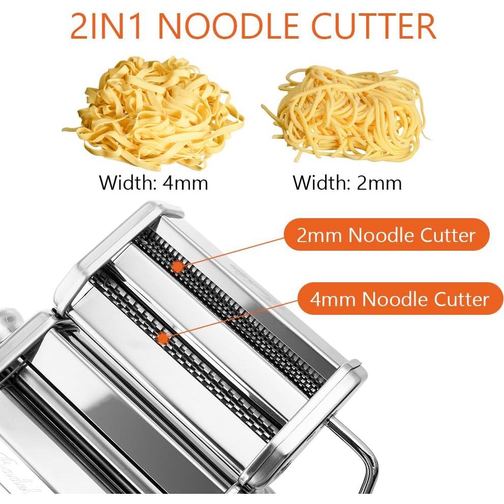 Máquina de Pasta Manual Badelite 150mm 2 Cortadores Ajustables