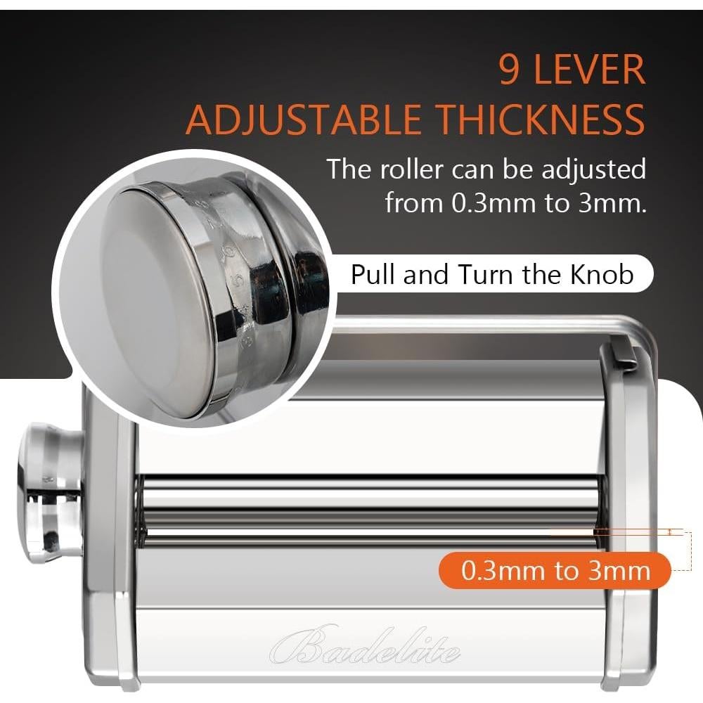 Máquina de Pasta Manual Badelite 150mm 2 Cortadores Ajustables