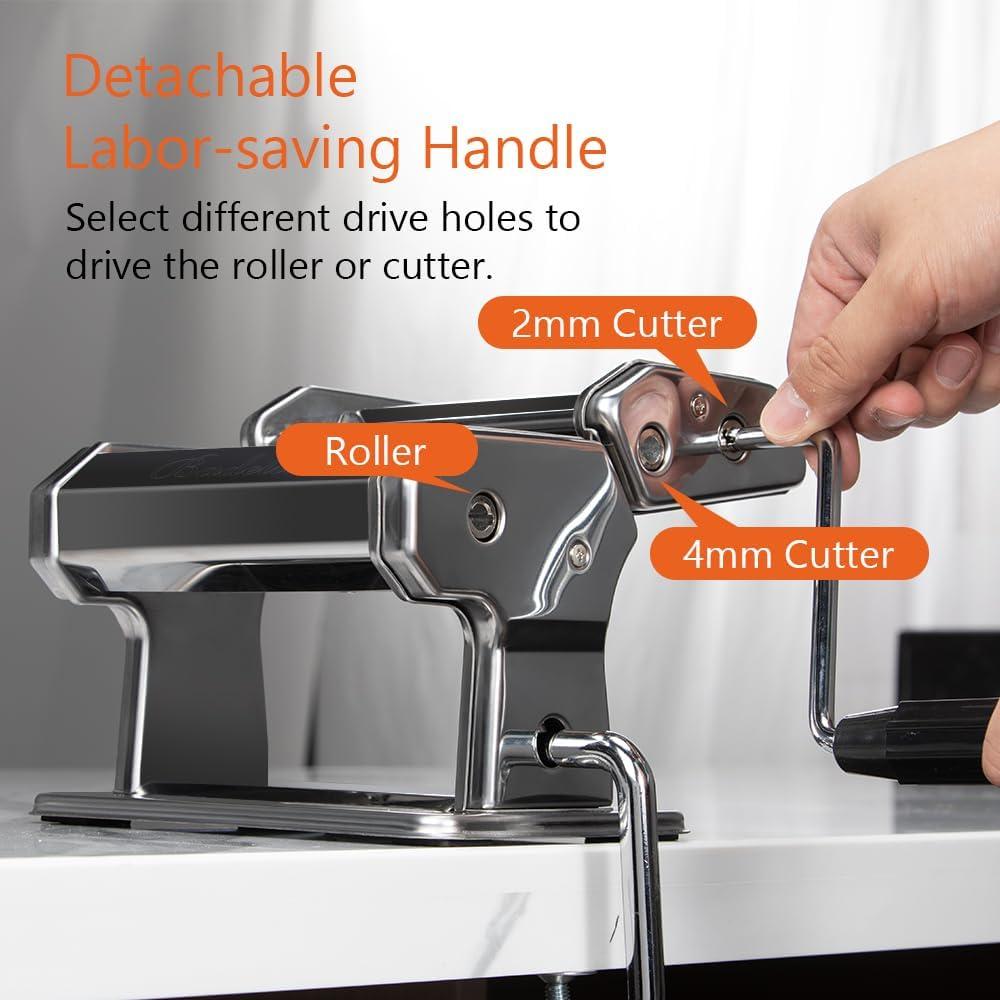 Máquina de Pasta Manual Badelite 150mm 2 Cortadores Ajustables