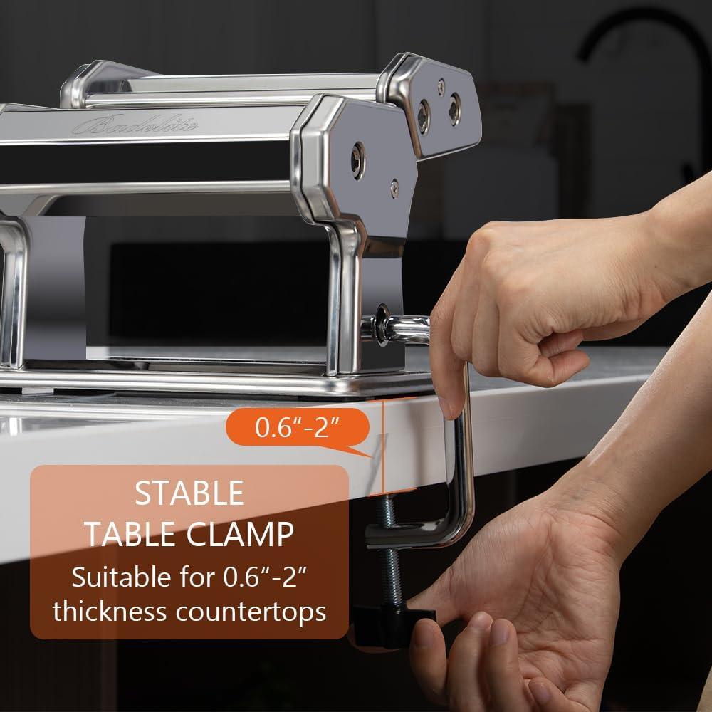 Máquina de Pasta Manual Badelite 150mm 2 Cortadores Ajustables