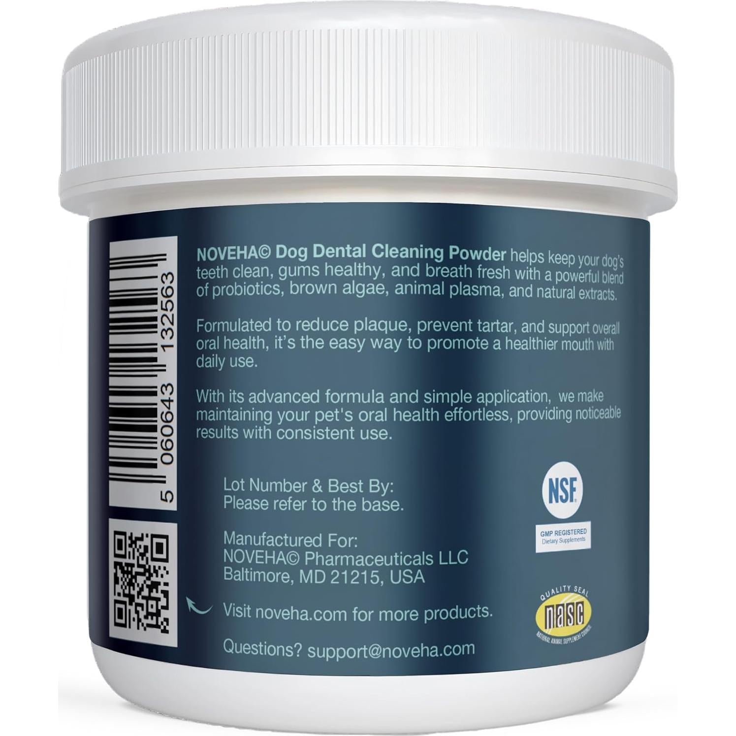 Polvo Dental NOVEHA para Mascotas 100g - Cuidado Oral Veterinario