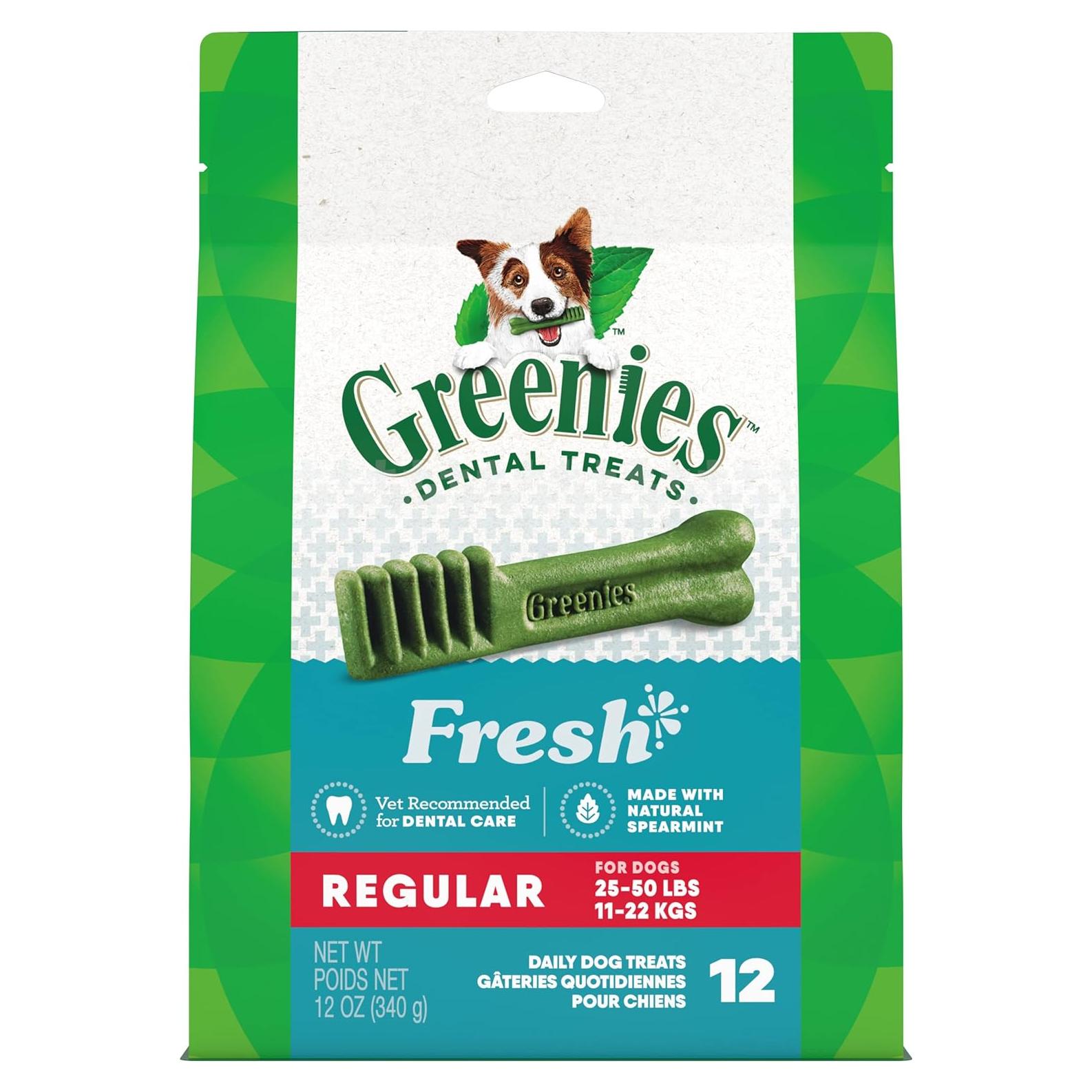 Golosinas Dentales Greenies para Perros 340g Sabor Menta