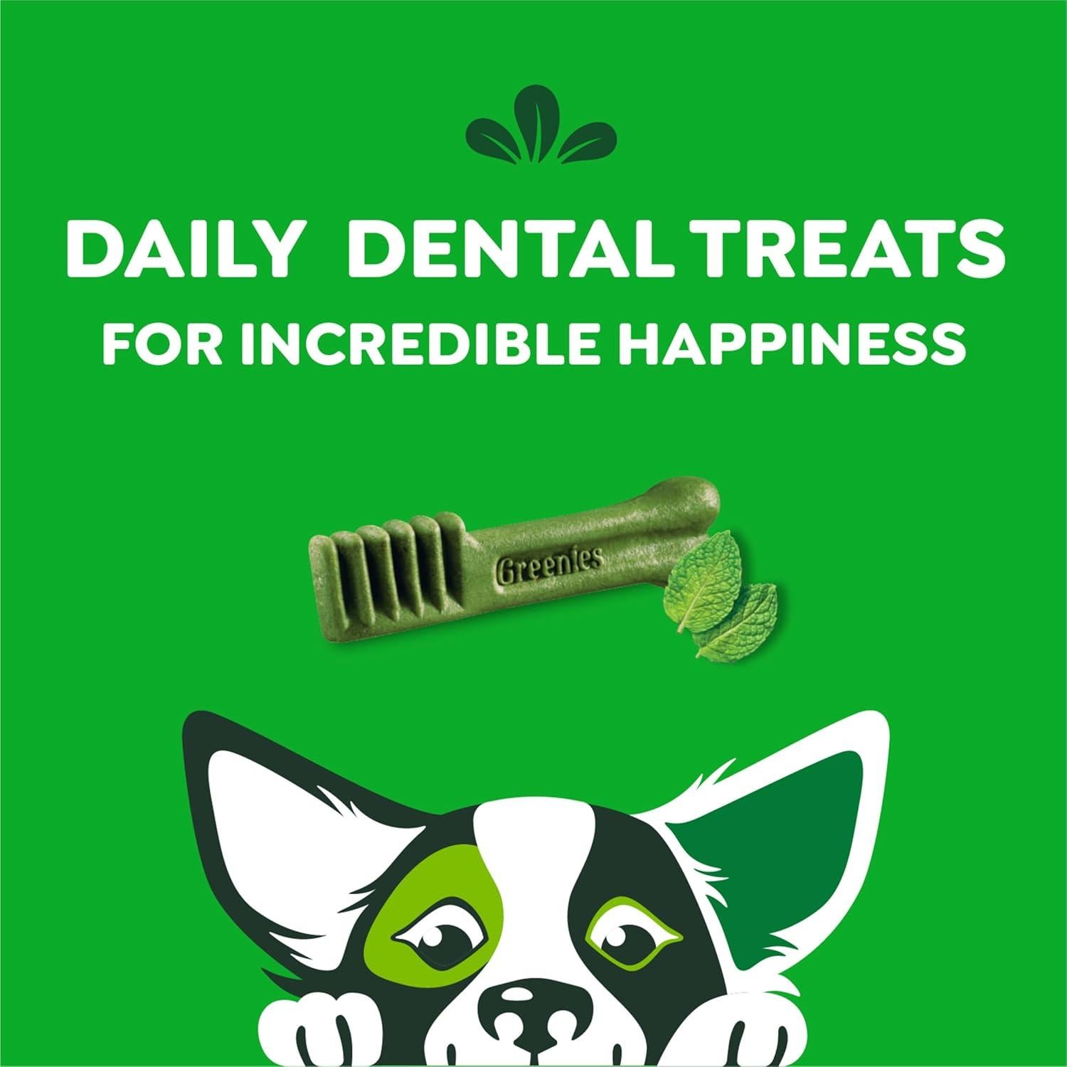 Golosinas Dentales Greenies para Perros 340g Sabor Menta