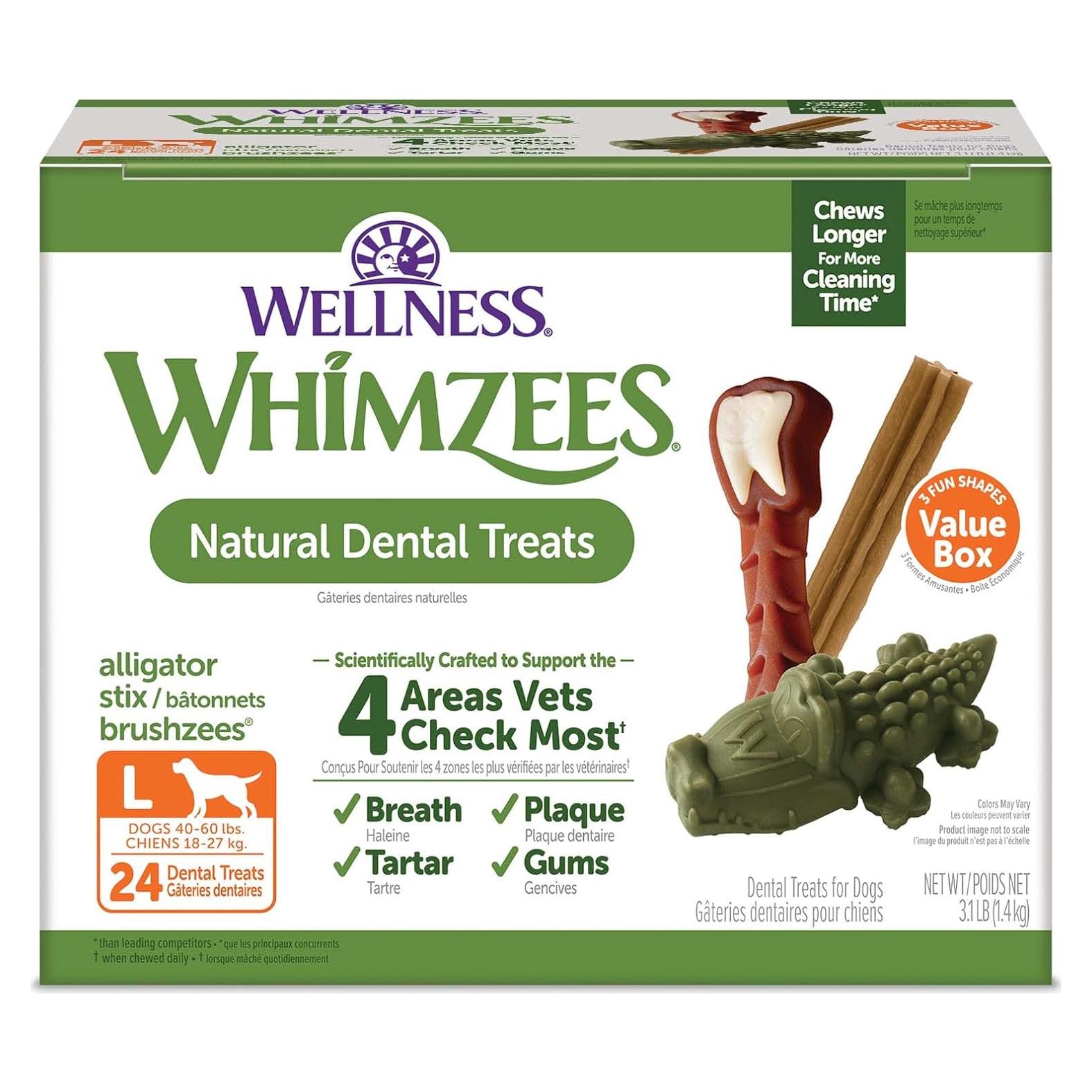 Golosinas Dentales Naturales Wellness WHIMZEES 24 Unidades