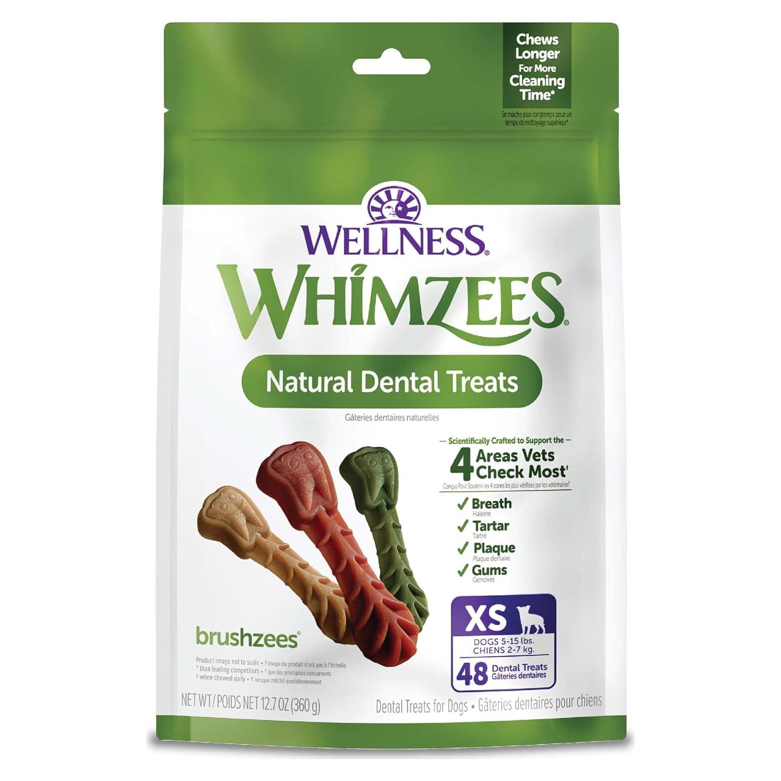 WHIMZEES Brushzees Golosinas Dentales para Perros 48 Unidades