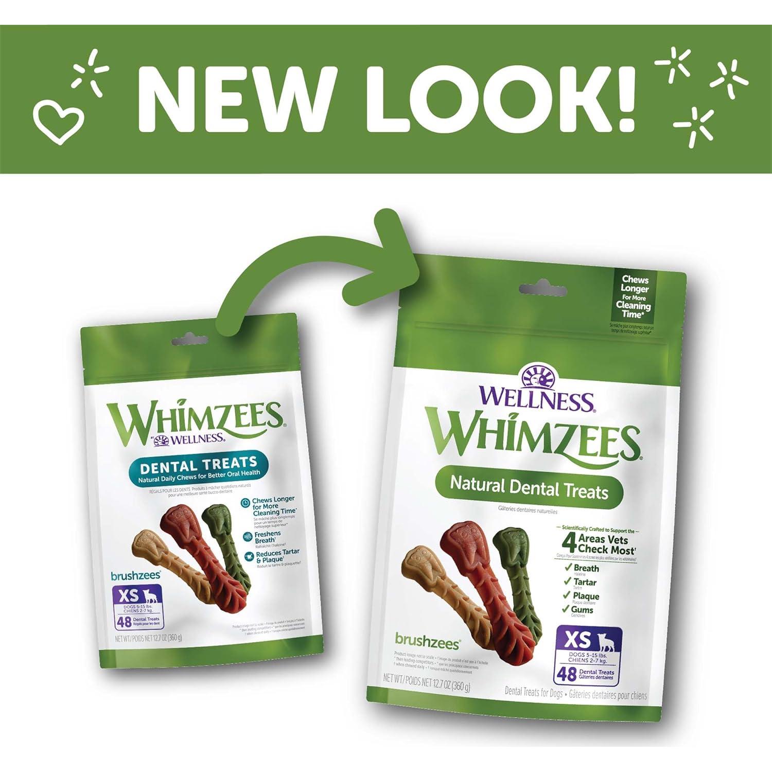 WHIMZEES Brushzees Golosinas Dentales para Perros 48 Unidades