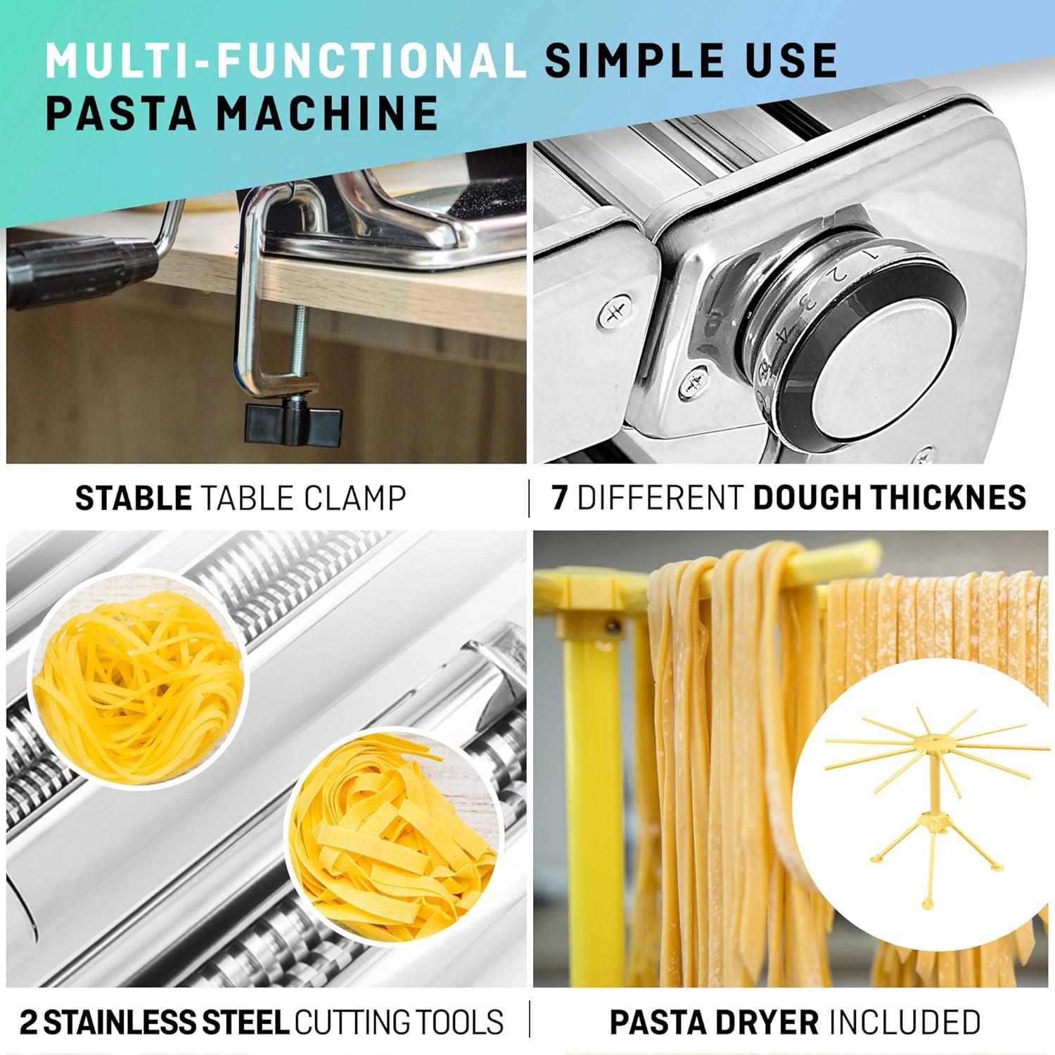 Máquina de Pasta Manual VeoHome Acero Inoxidable 7 Grosores