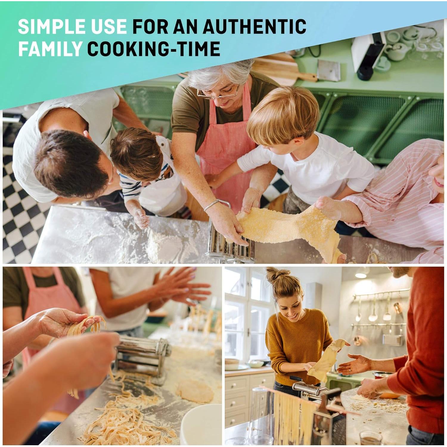 Máquina de Pasta Manual VeoHome Acero Inoxidable 7 Grosores