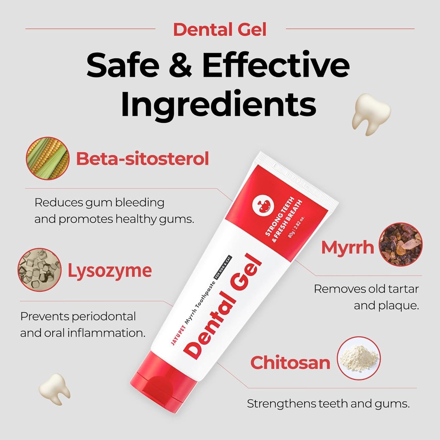 Gel Dental JAYU PET para Perros y Gatos 80 g - Cuidado Oral