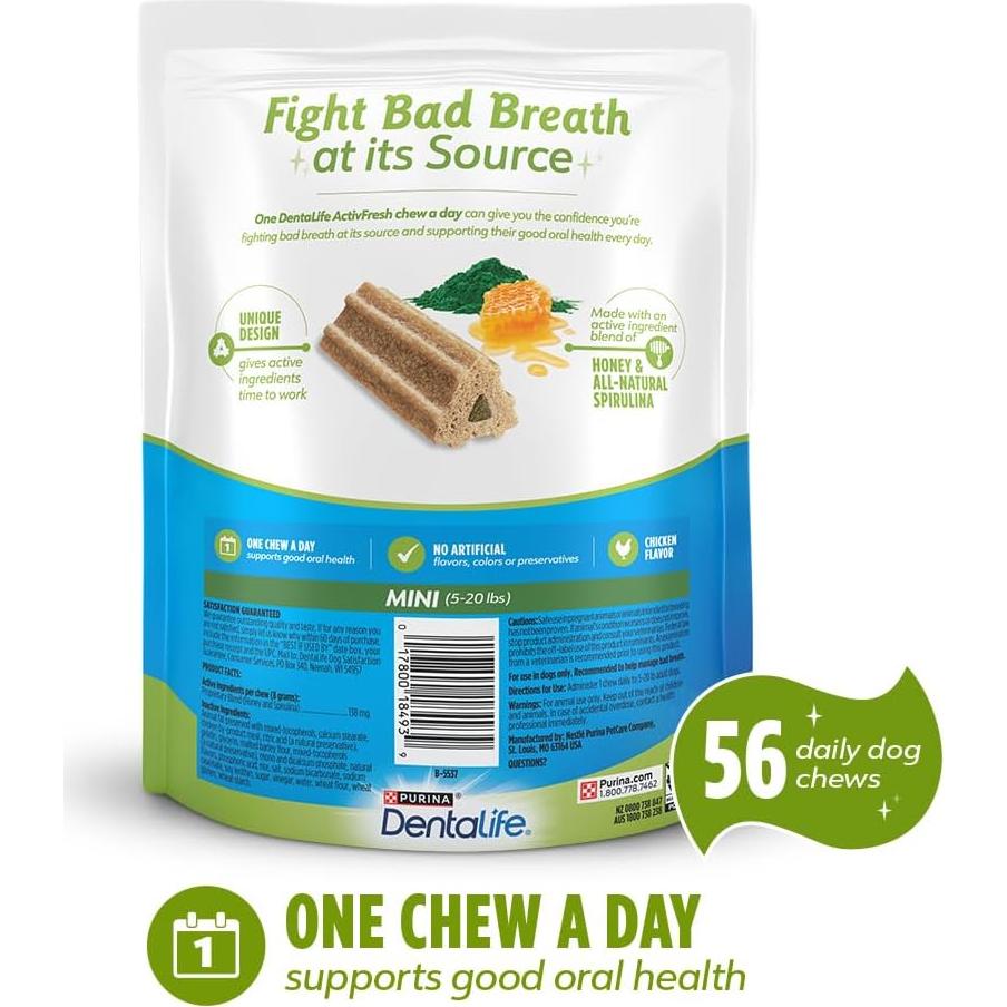 Masticables Mini DentaLife Purina ActivFresh 56 Unidades