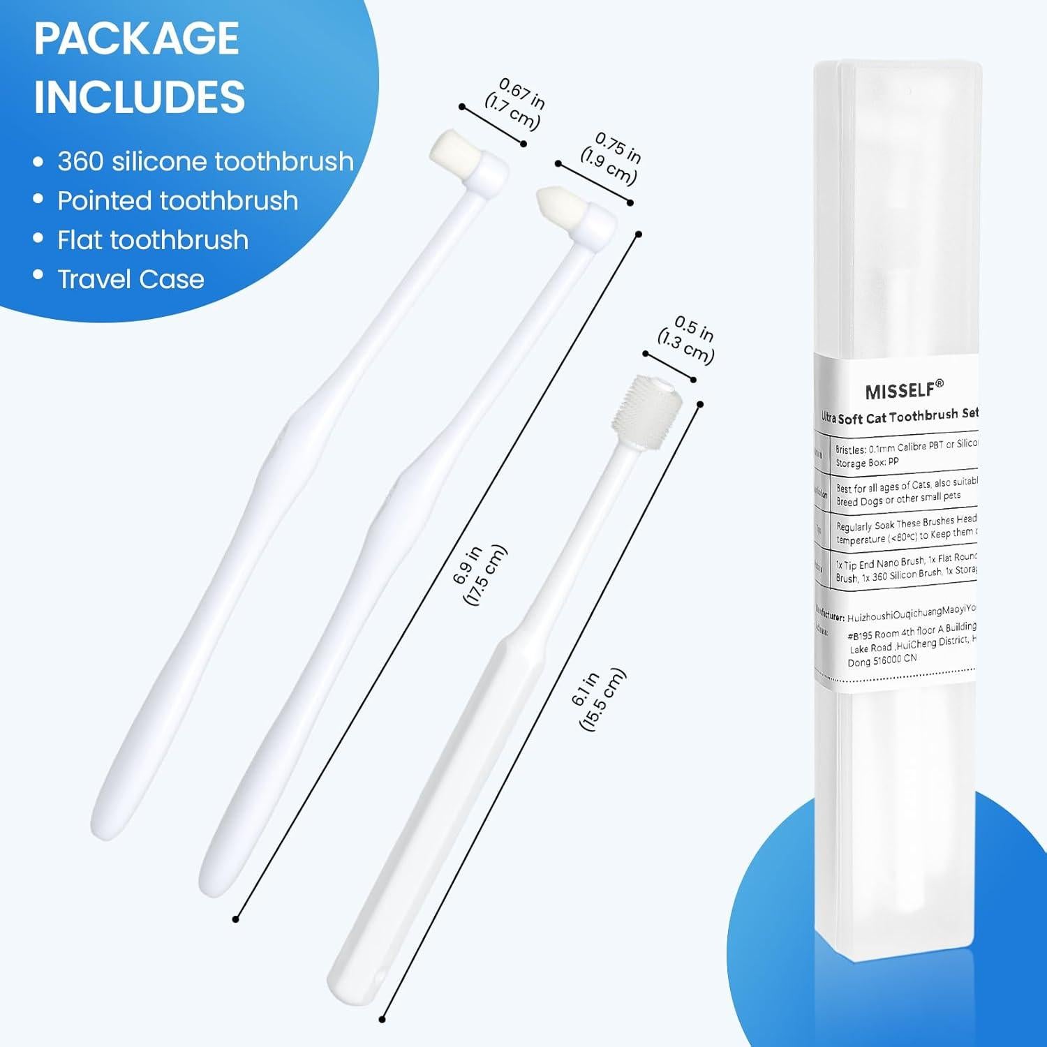 Cepillo de Dientes Ultra Suave She'o para Gatos y Perros