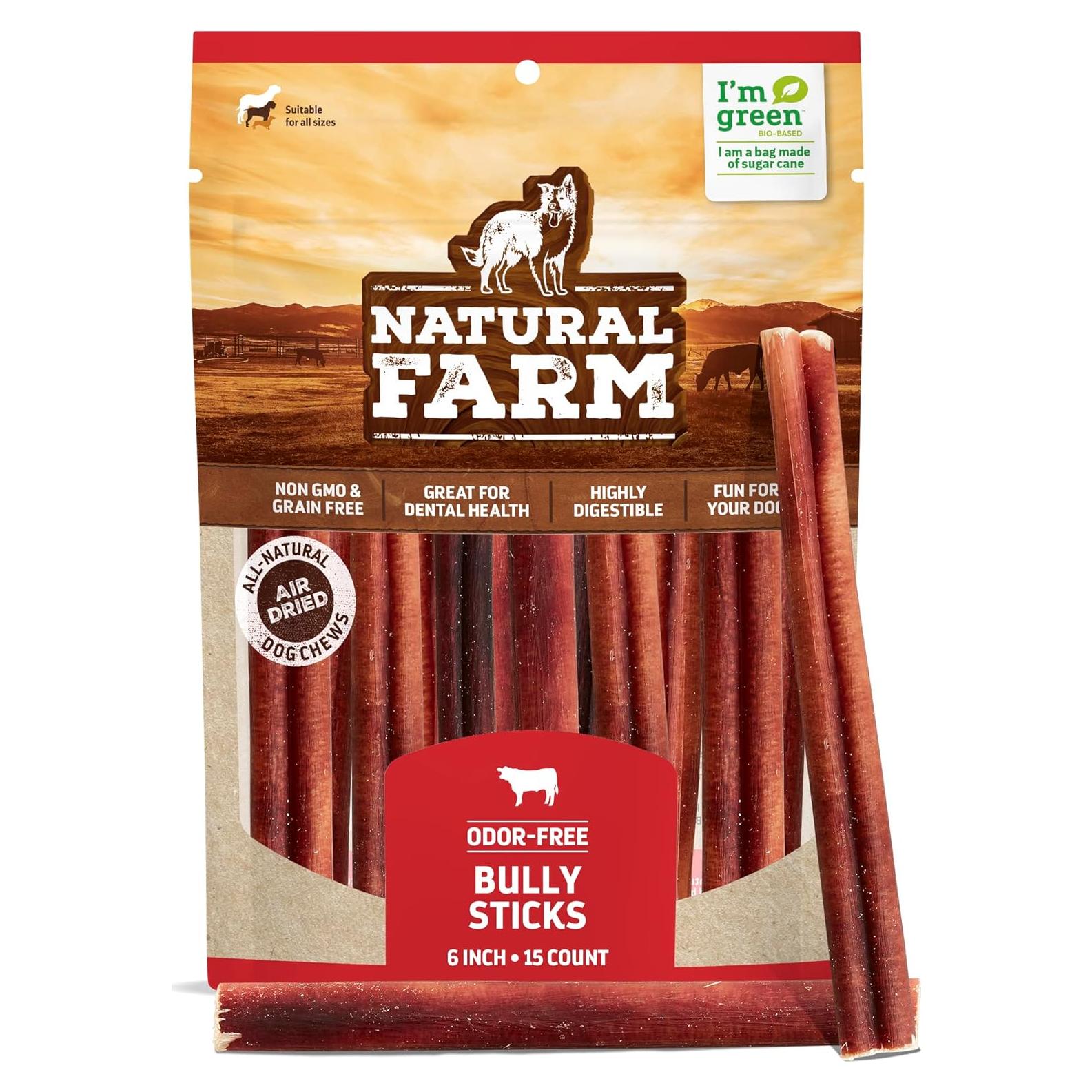 Palitos de Bully Natural Farm 15 Unidades 100% Carne de Res