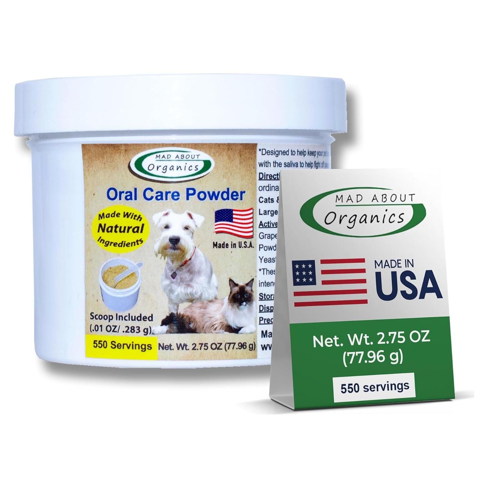 Polvo Dental Mad About Organics para Perros y Gatos - 77.96g