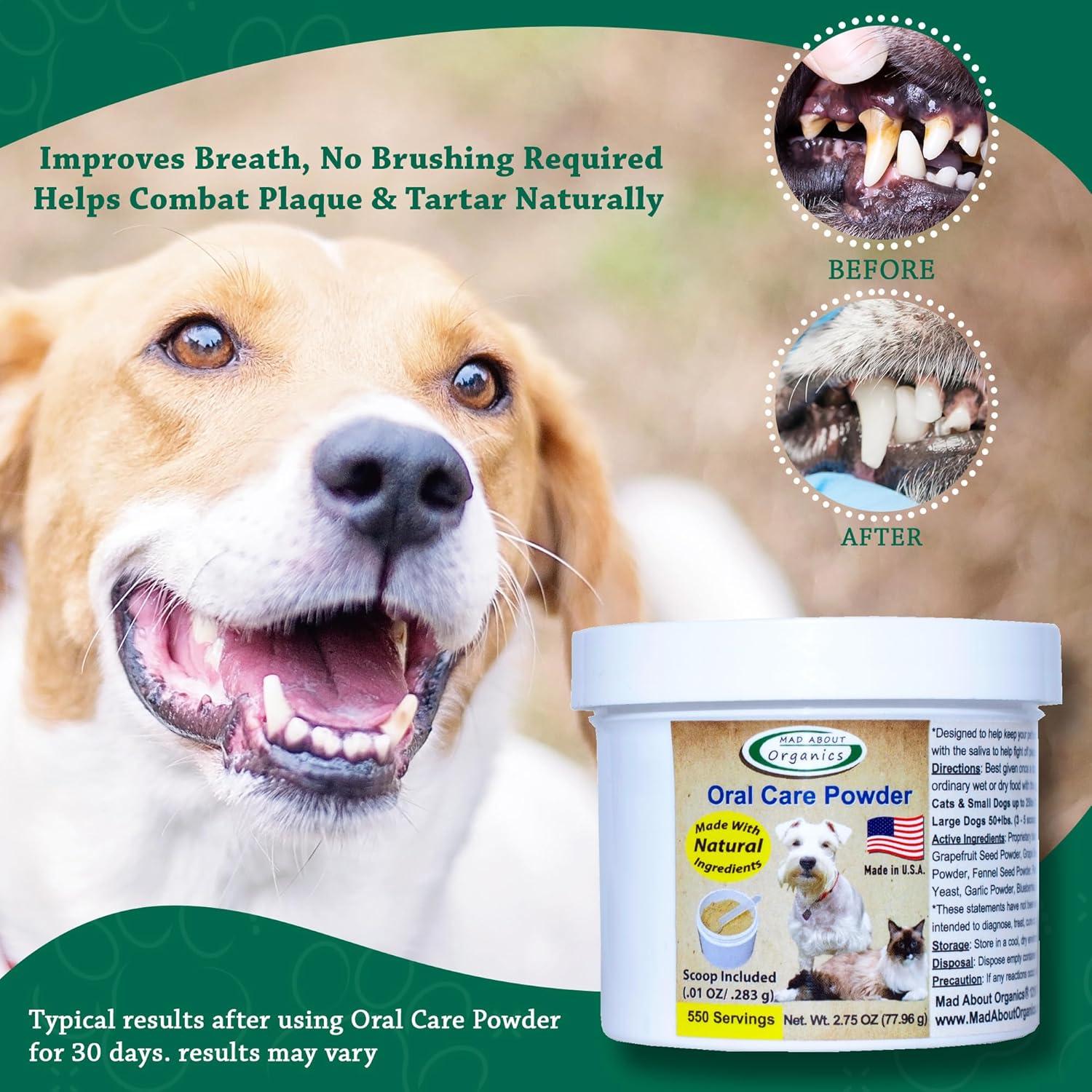 Polvo Dental Mad About Organics para Perros y Gatos - 77.96g