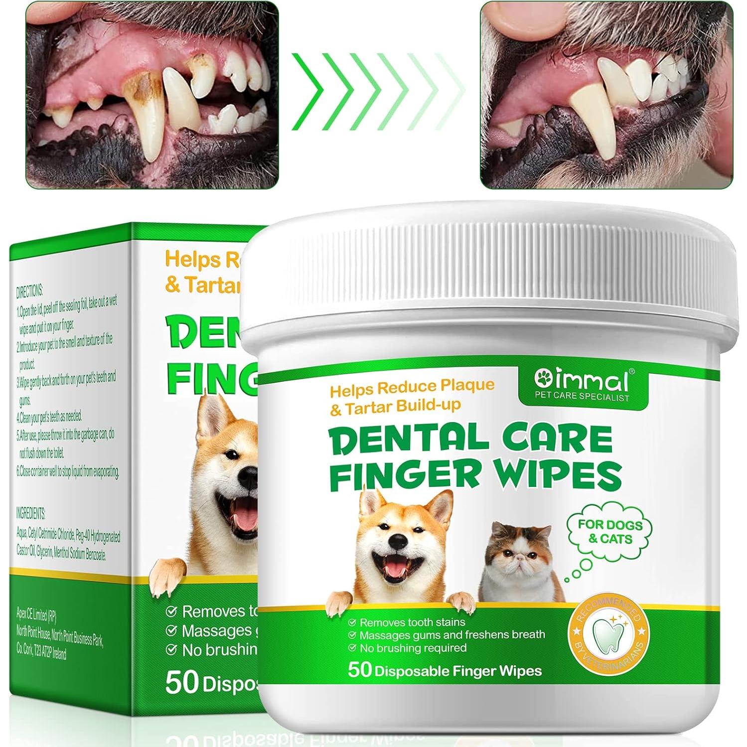 Toallitas de limpieza dental para perros RTBYUE 50PCS