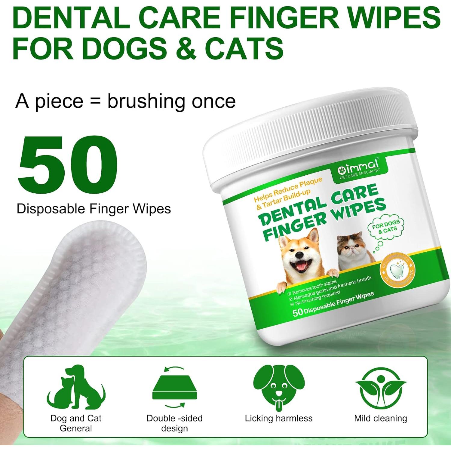 Toallitas de limpieza dental para perros RTBYUE 50PCS