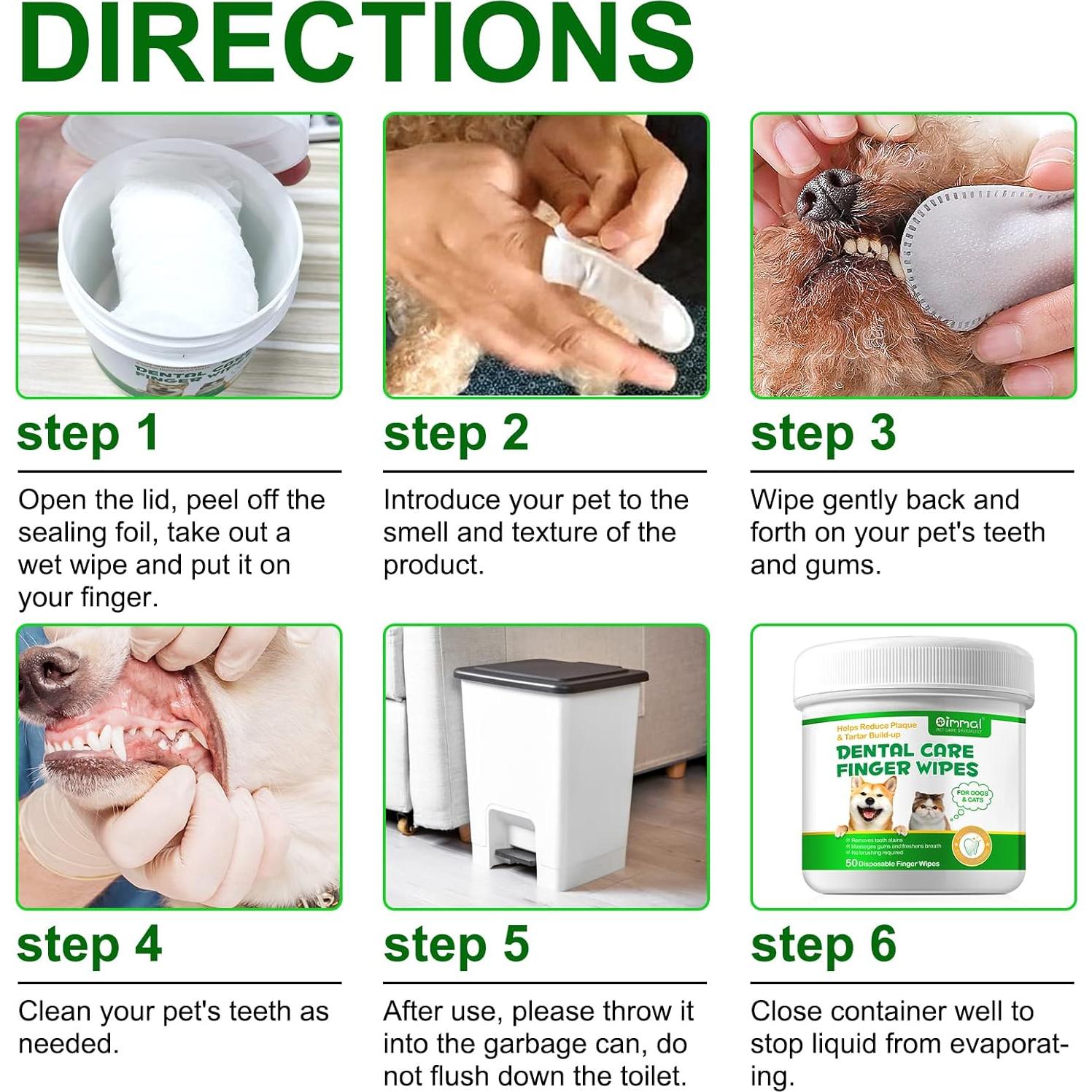 Toallitas de limpieza dental para perros RTBYUE 50PCS