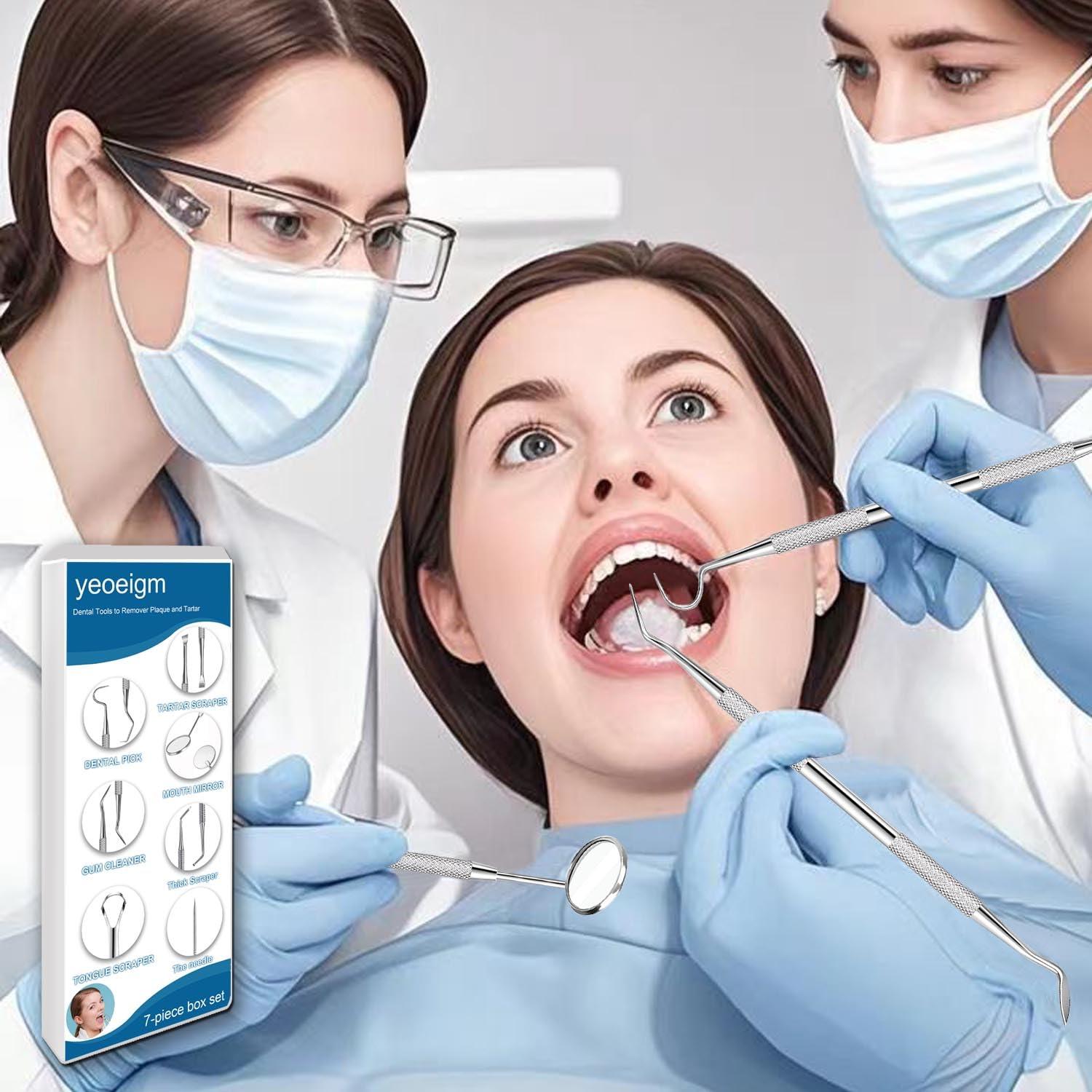 Juego de 7 herramientas dentales YeoEigm - Acero inoxidable