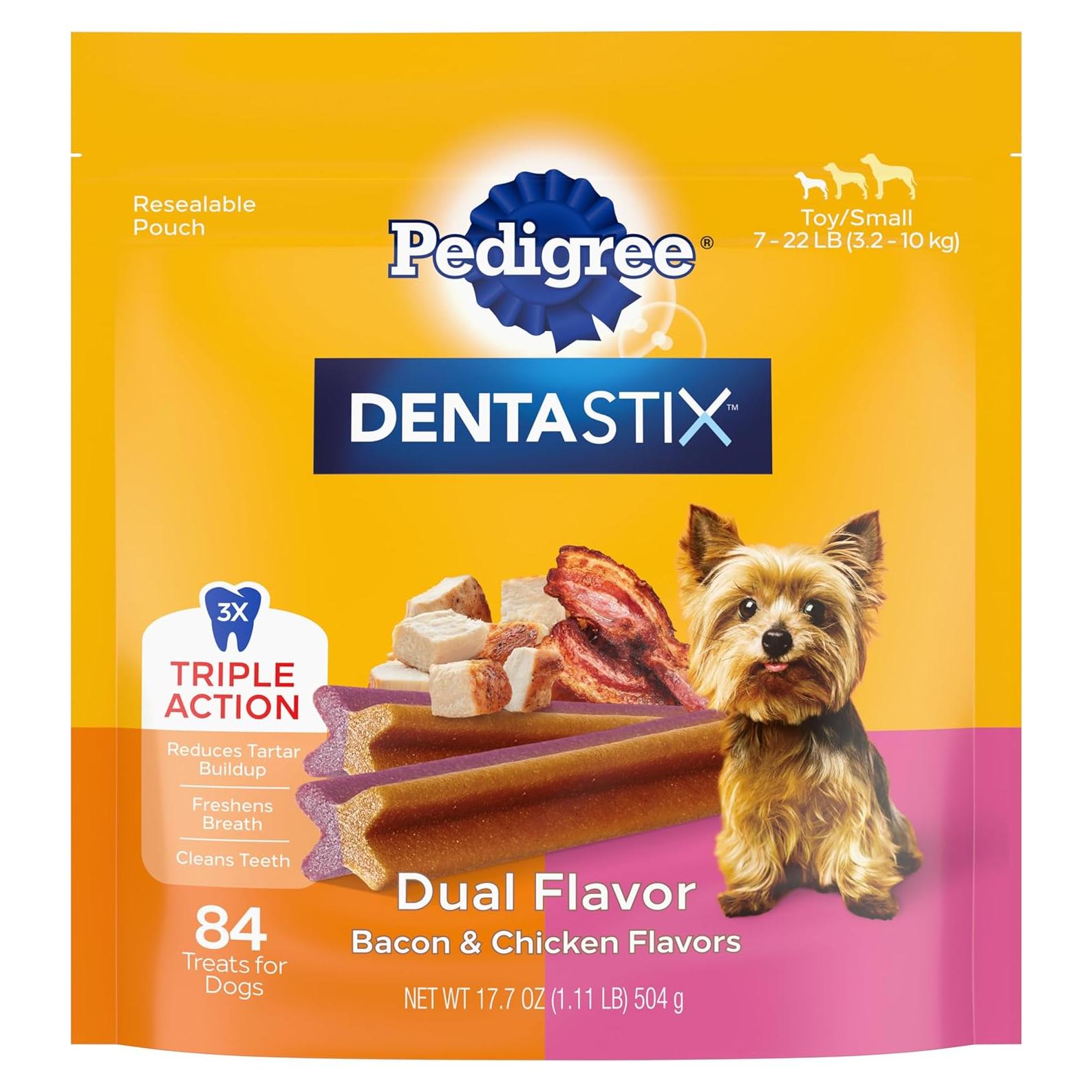 Pedigree Dentastix Doble Sabor Tocino y Pollo 1 Bolsa 504 g