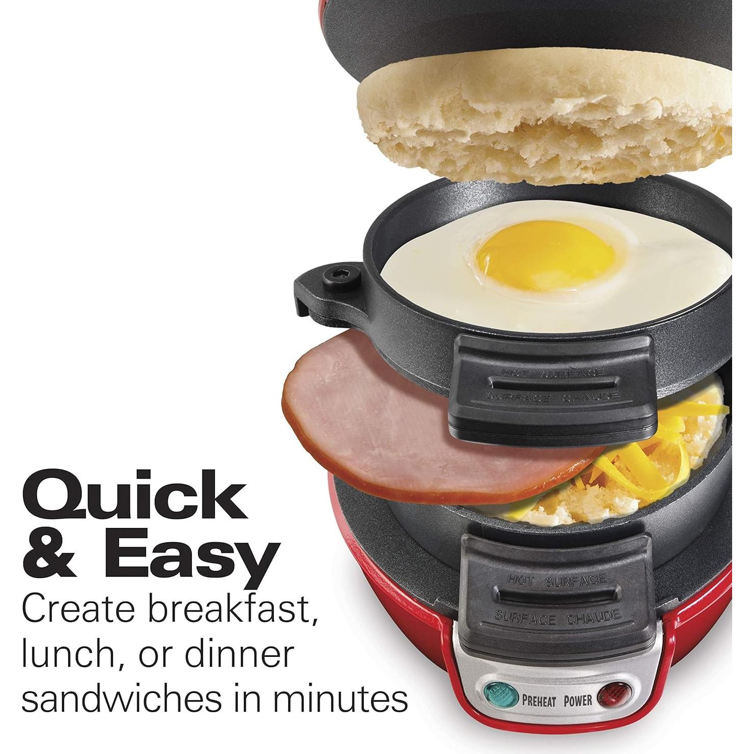 Maker de Sándwiches Hamilton Beach Rojo 1.36 kg 650W