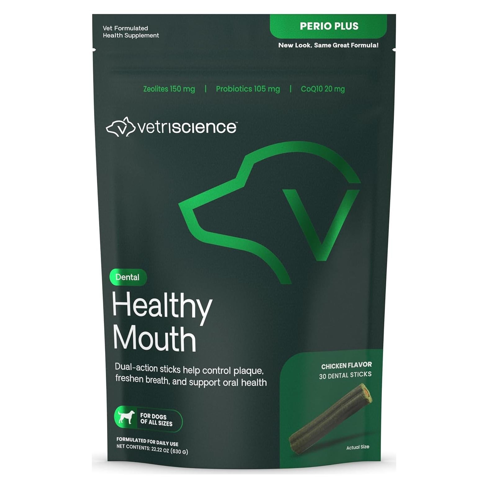 Palitos Dentales para Perros VetriScience 30 Unidades Pollo