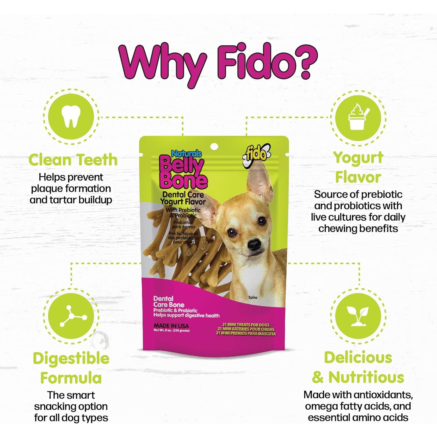 Huesos de Barriga Naturales Fido para Perros Mini - 21 Unidades