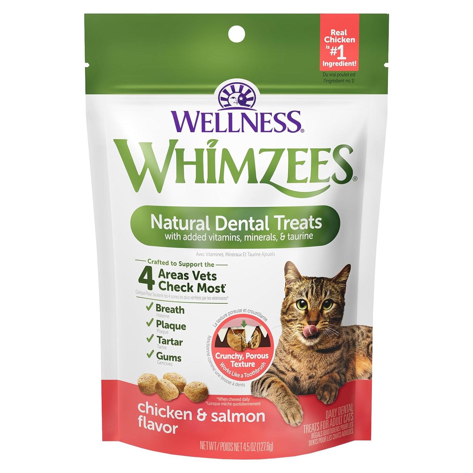 Golosinas Dentales para Gatos WHIMZEES Pollo y Salmón 127g