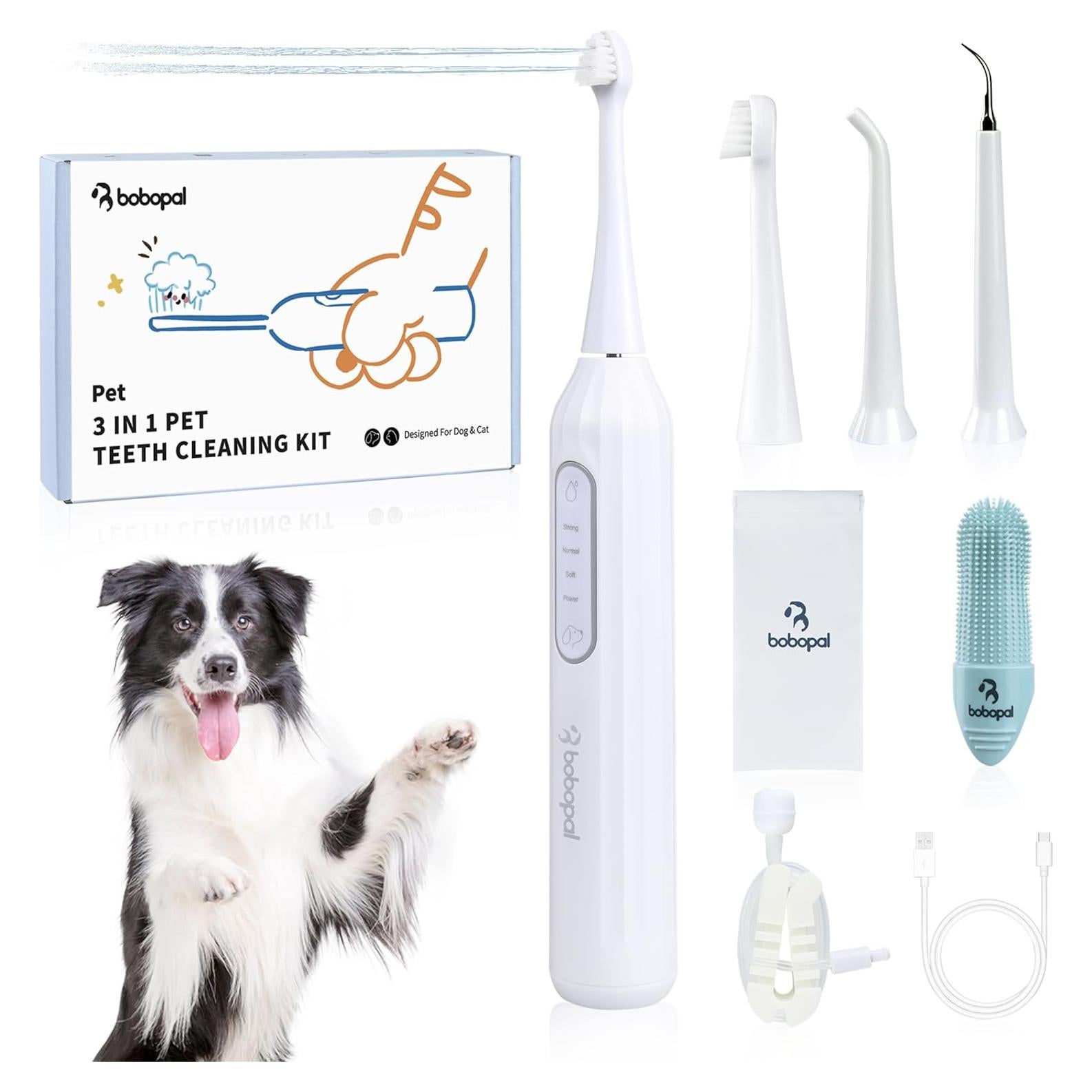 Kit de Cepillado Dental para Perros Bobopal 3 en 1 IPX7