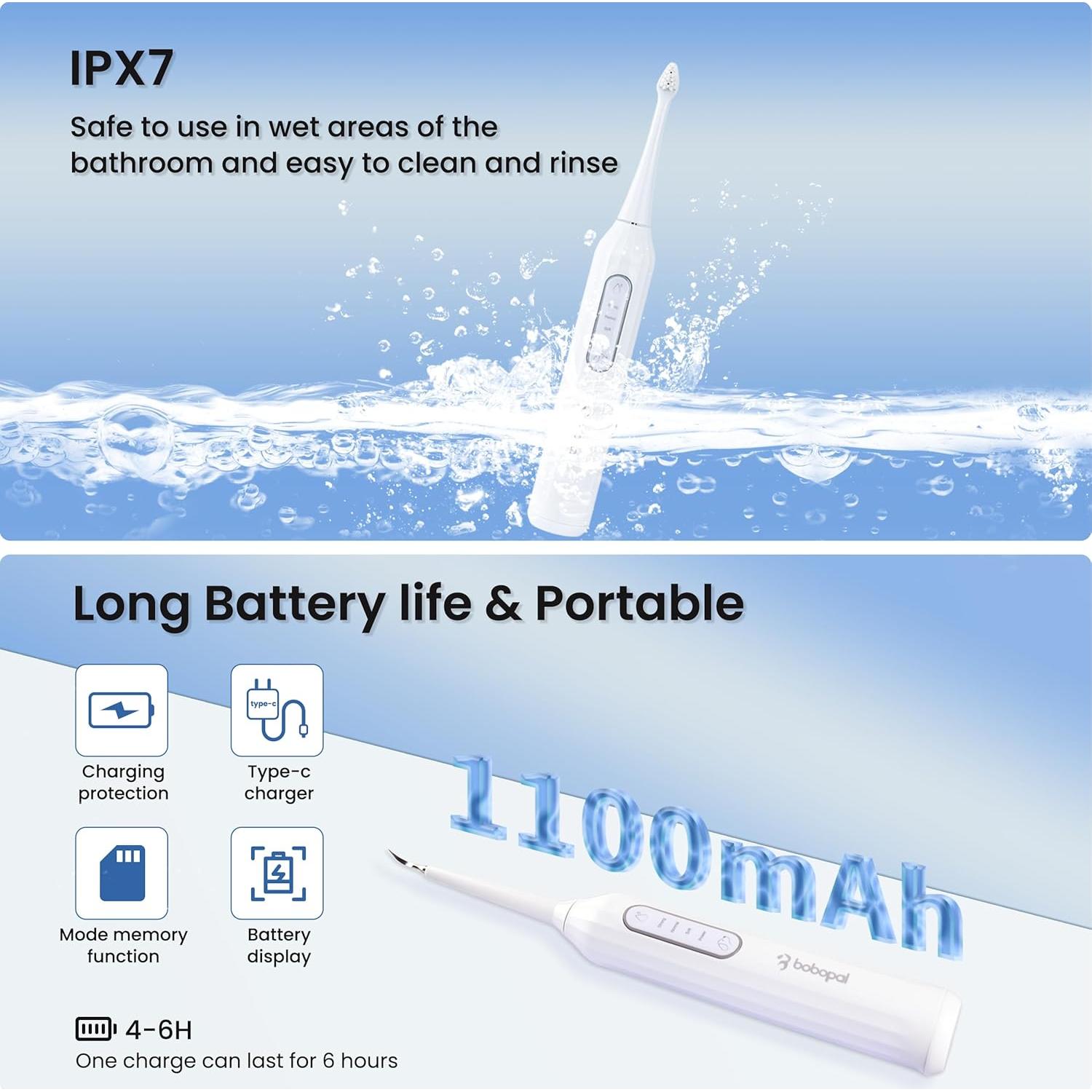 Kit de Cepillado Dental para Perros Bobopal 3 en 1 IPX7