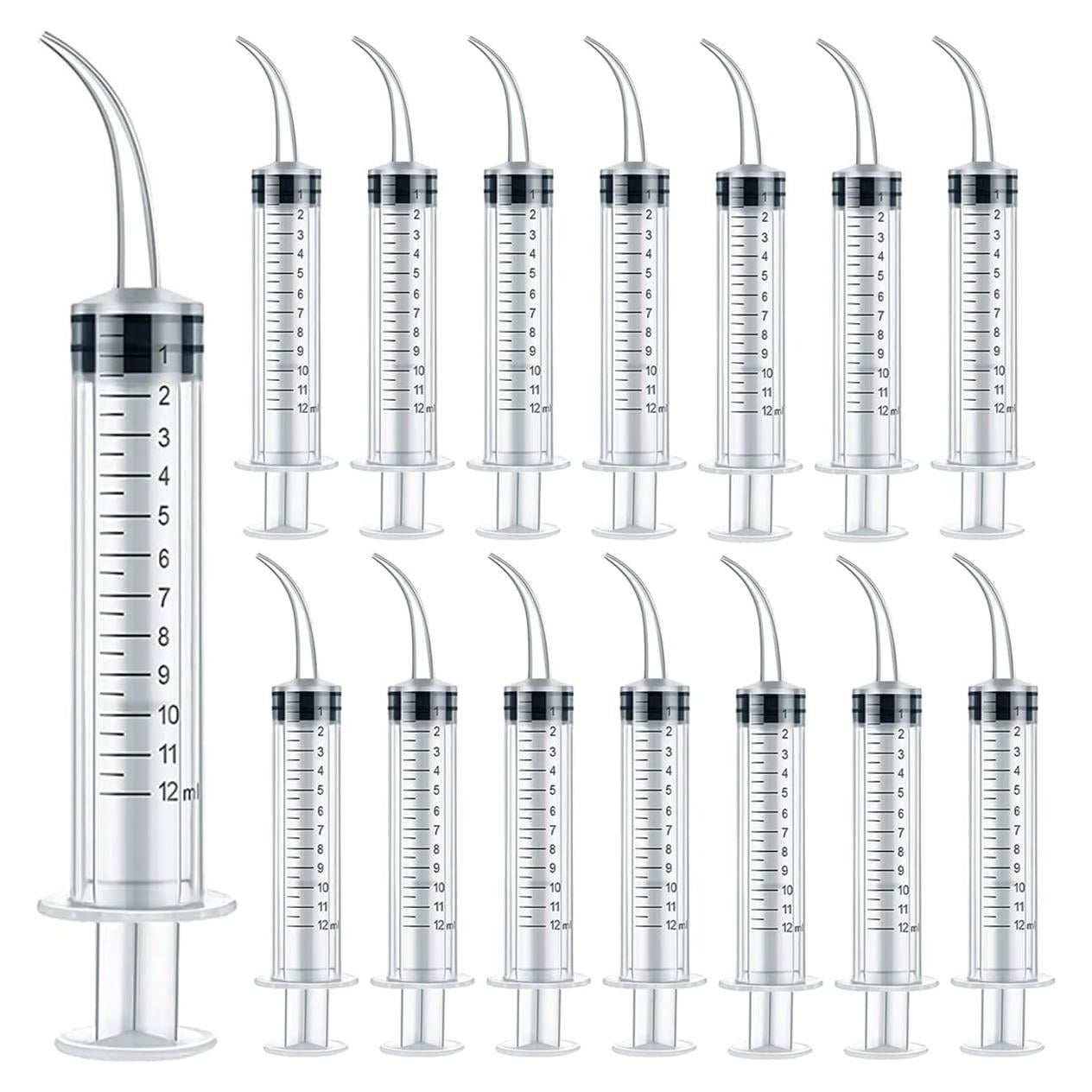 Jeringas Dentales GXXMEI 15PCS 12ml Punta Curvada