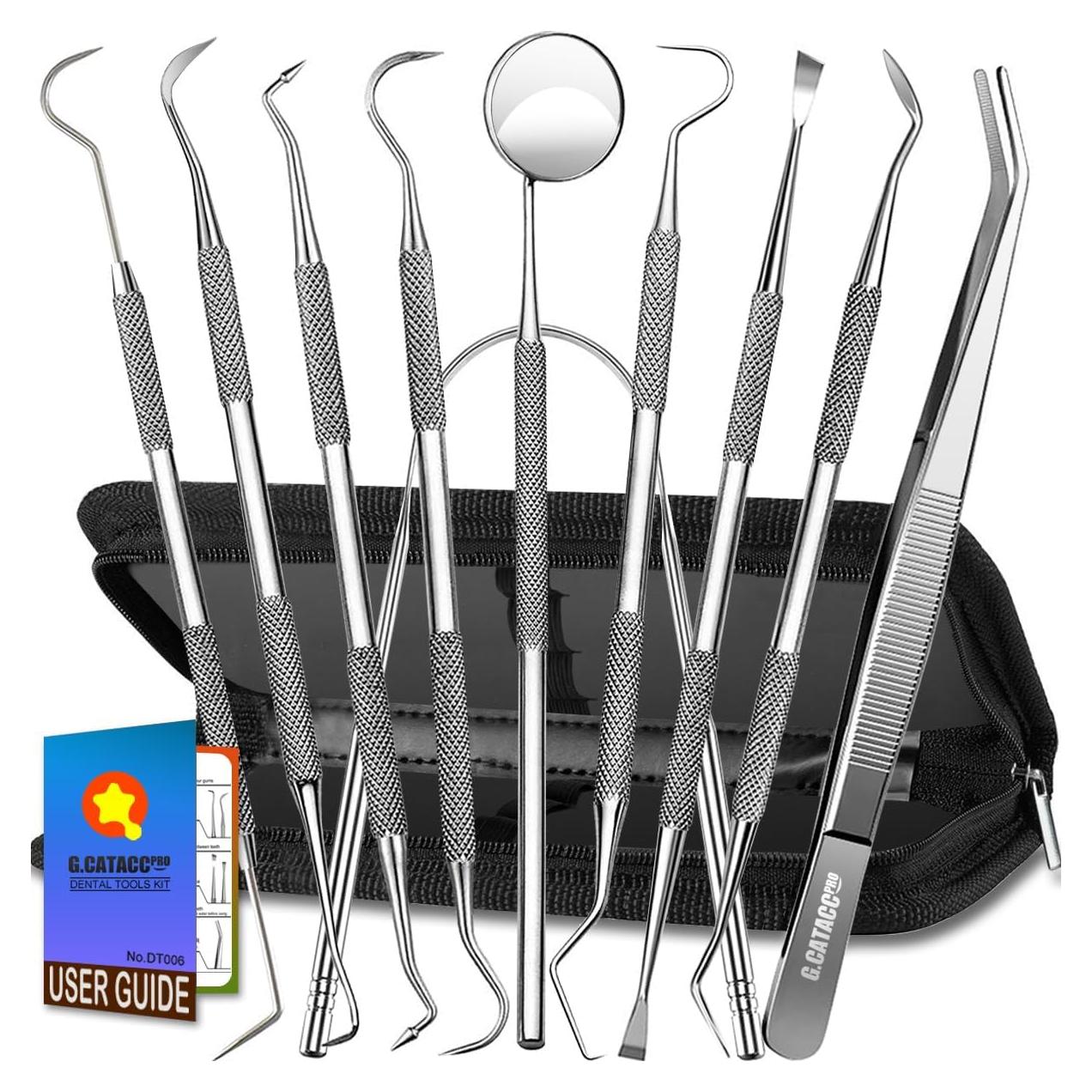 Juego de Herramientas Dentales G.CATACC 10 en 1 con Estuche