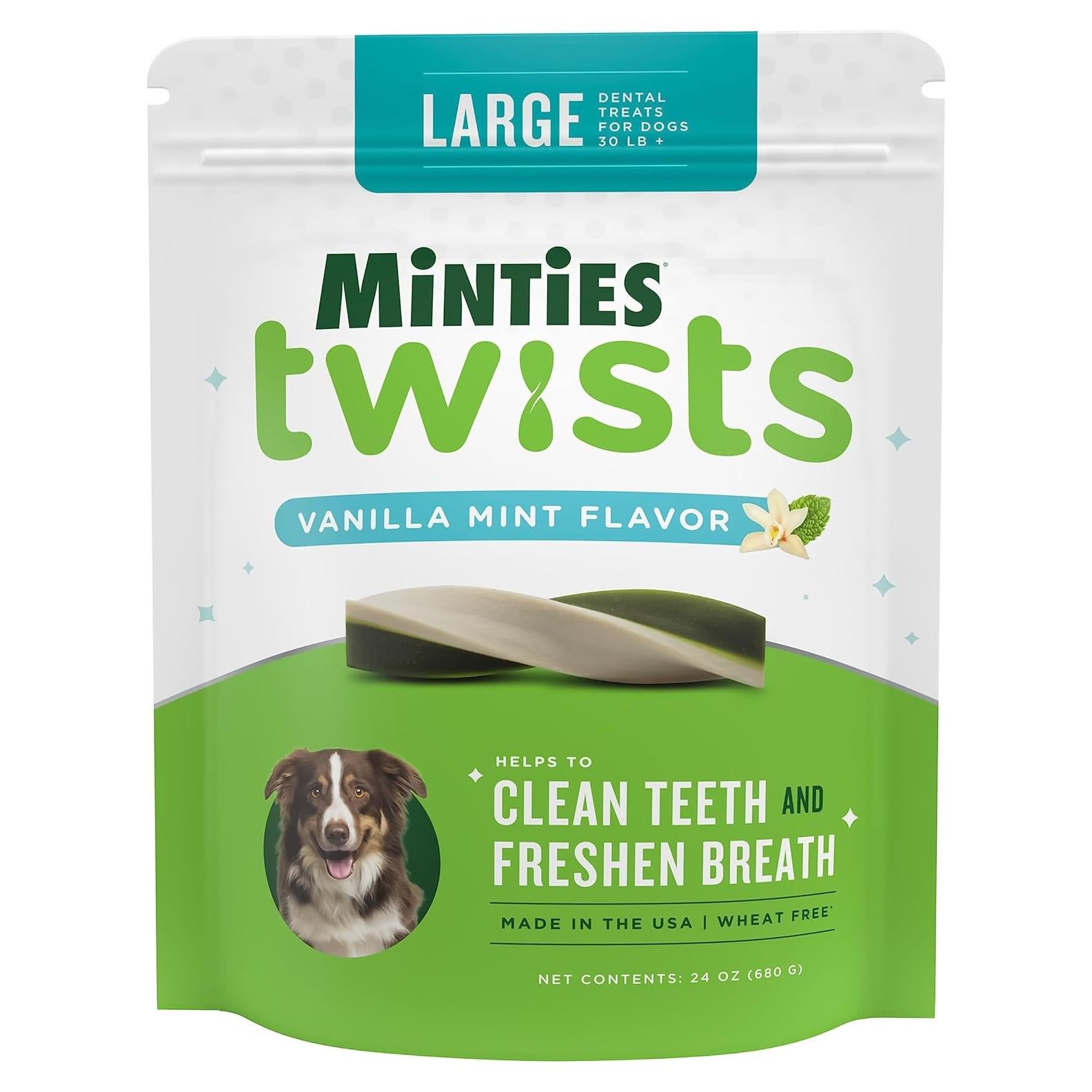 Golosinas Dentales Minties Twists VetIQ 680g para Perros +18kg