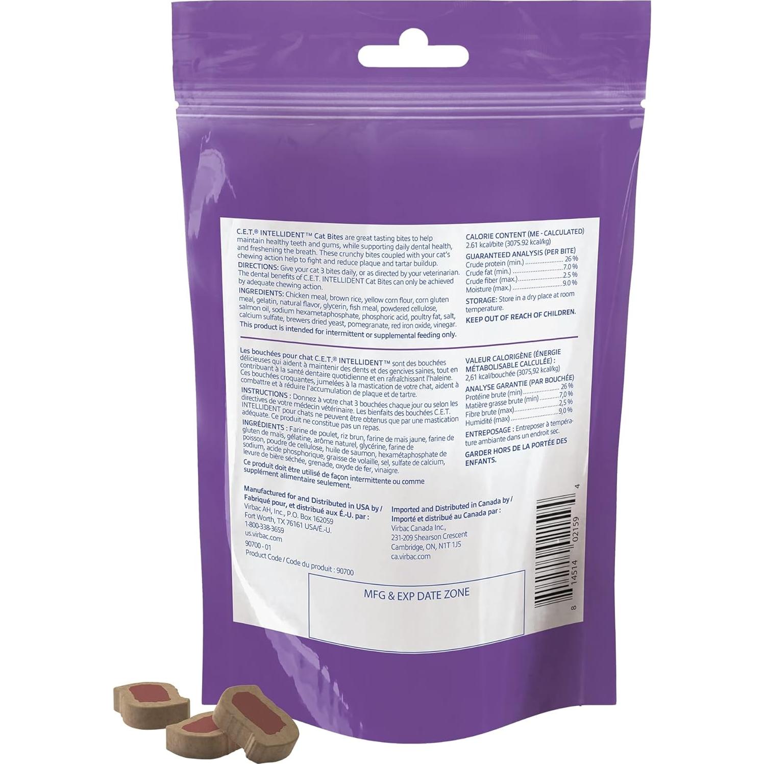Galletas para Gatos Virbac C.E.T. IntelliDent Cuidado Dental 90g