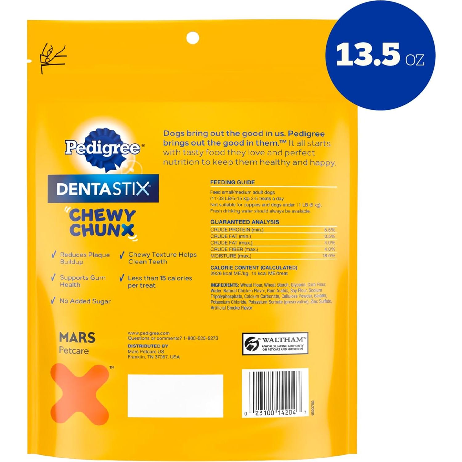 Golosinas Dentales Pedigree DentaStix Chewy Chunx 382g Pollo