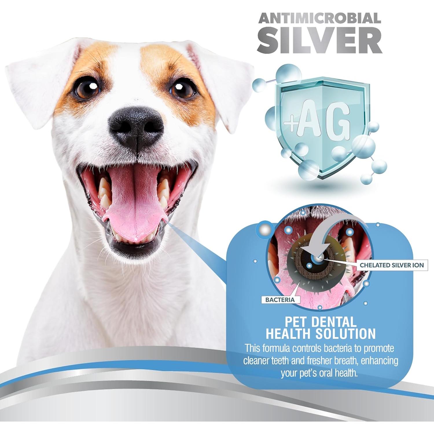 Aditivo de Agua Dental PetSilver 340g - Aliento Fresco y Limpieza