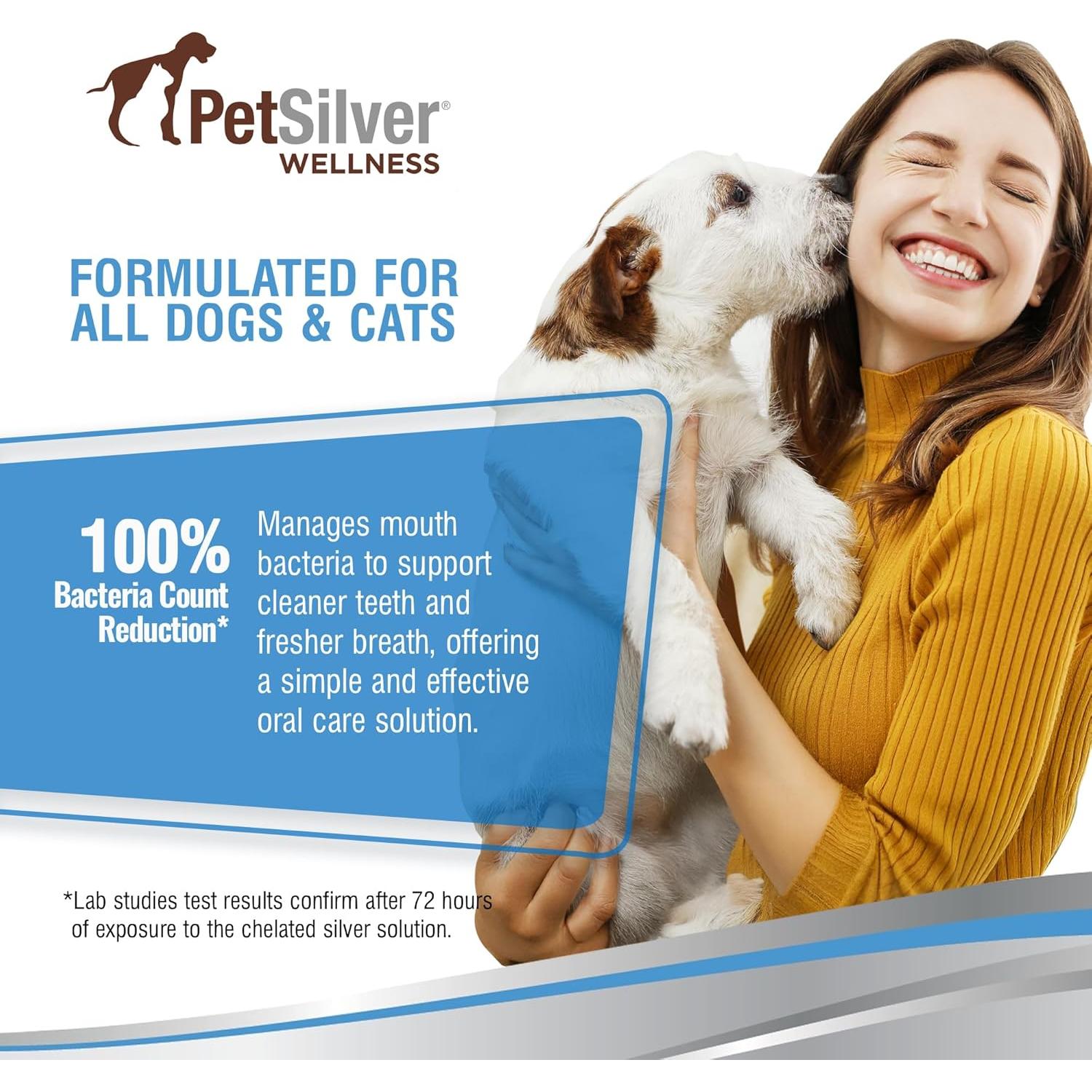 Aditivo de Agua Dental PetSilver 340g - Aliento Fresco y Limpieza