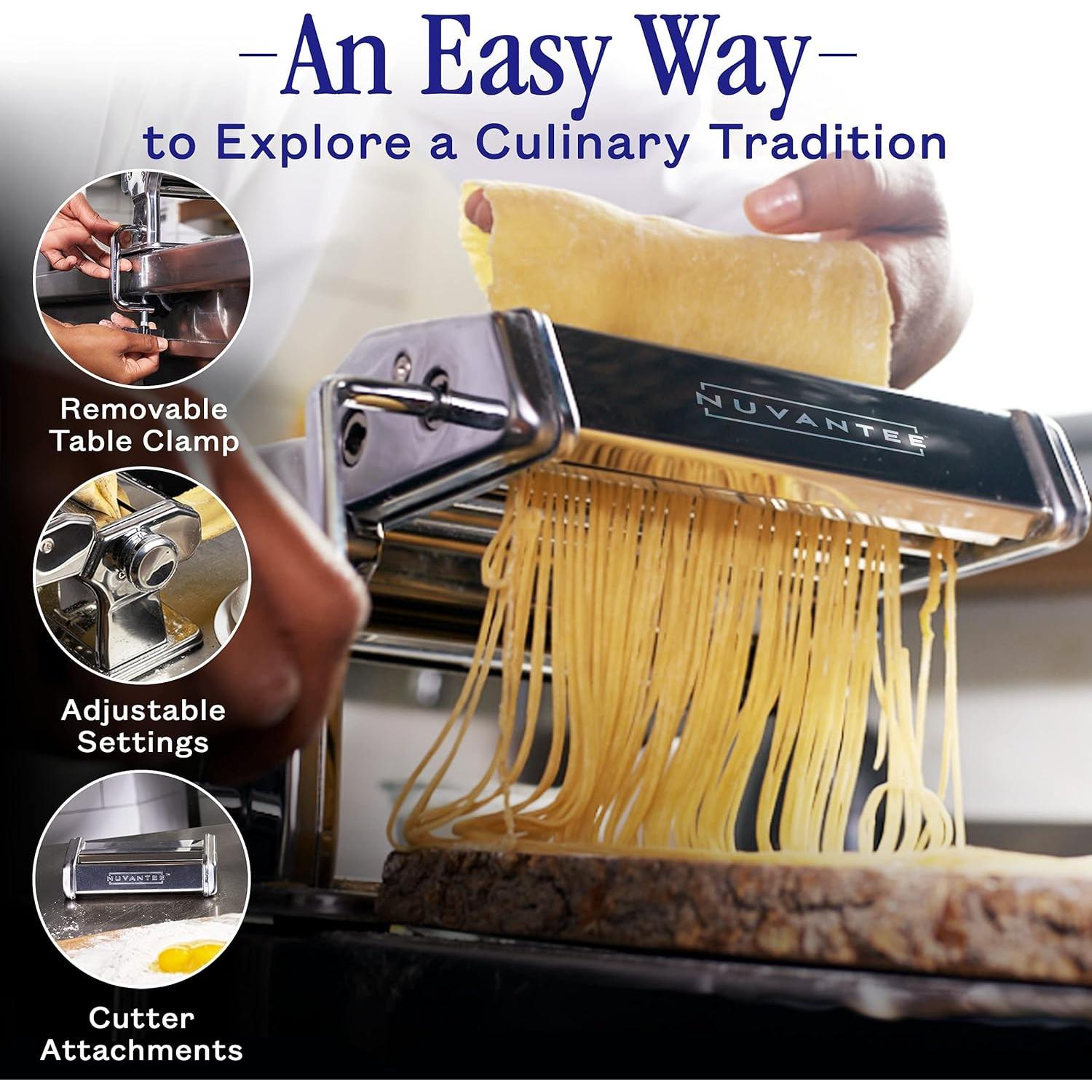 Máquina de Pasta Manual Nuvantee Acero Inoxidable 7 Grosores