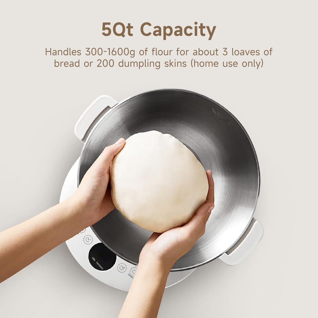 Joydeem Máquina Amasar 5L con Función Fermentación HMJ-A501