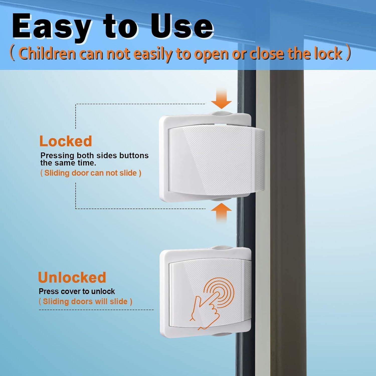 Cerradura de Puerta Corredera ZRFCXE Paquete de 2 Seguridad