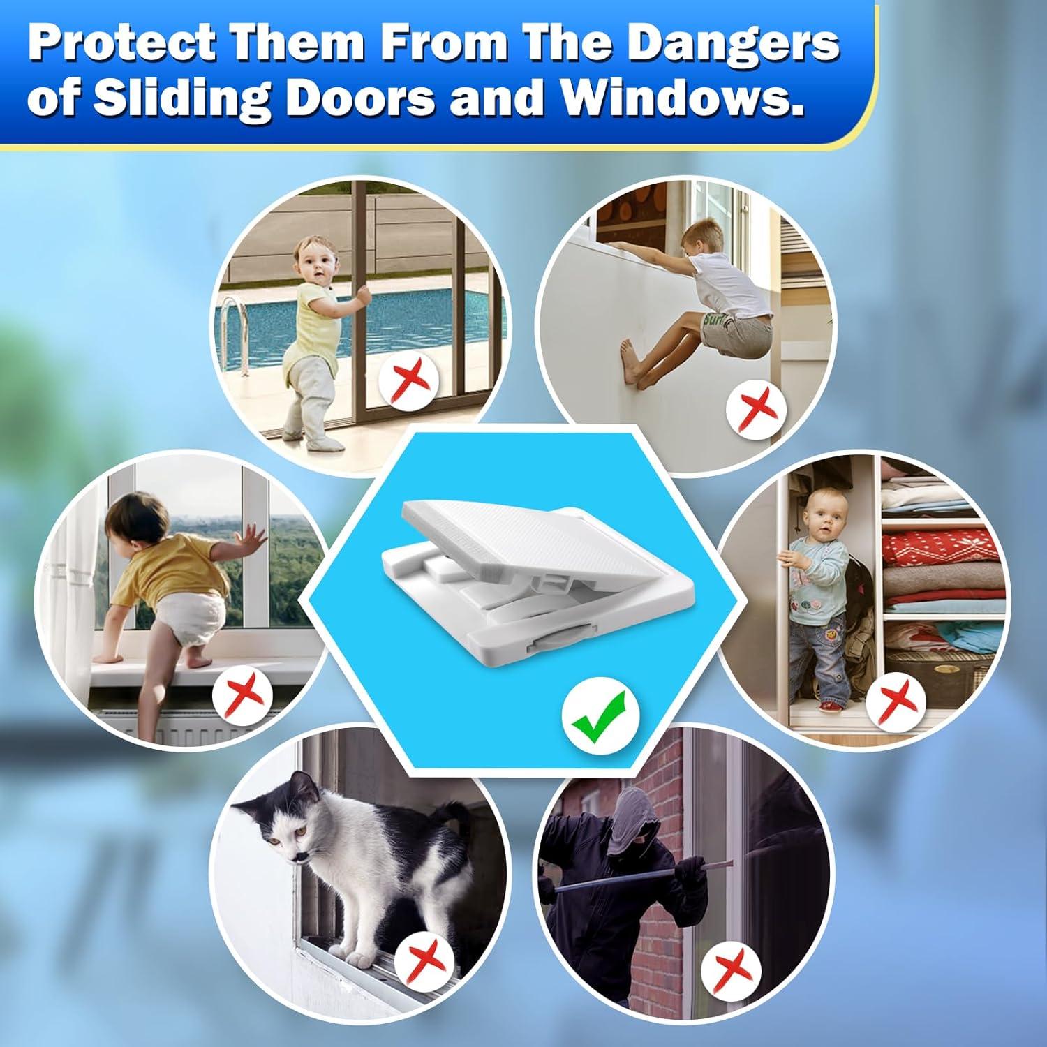 Cerradura de Puerta Corredera ZRFCXE Paquete de 2 Seguridad