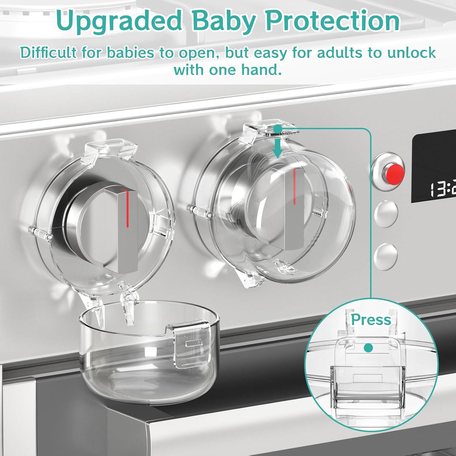 Cubiertas de Perillas de Estufa AOSITE - Seguridad Infantil 5 Pzas